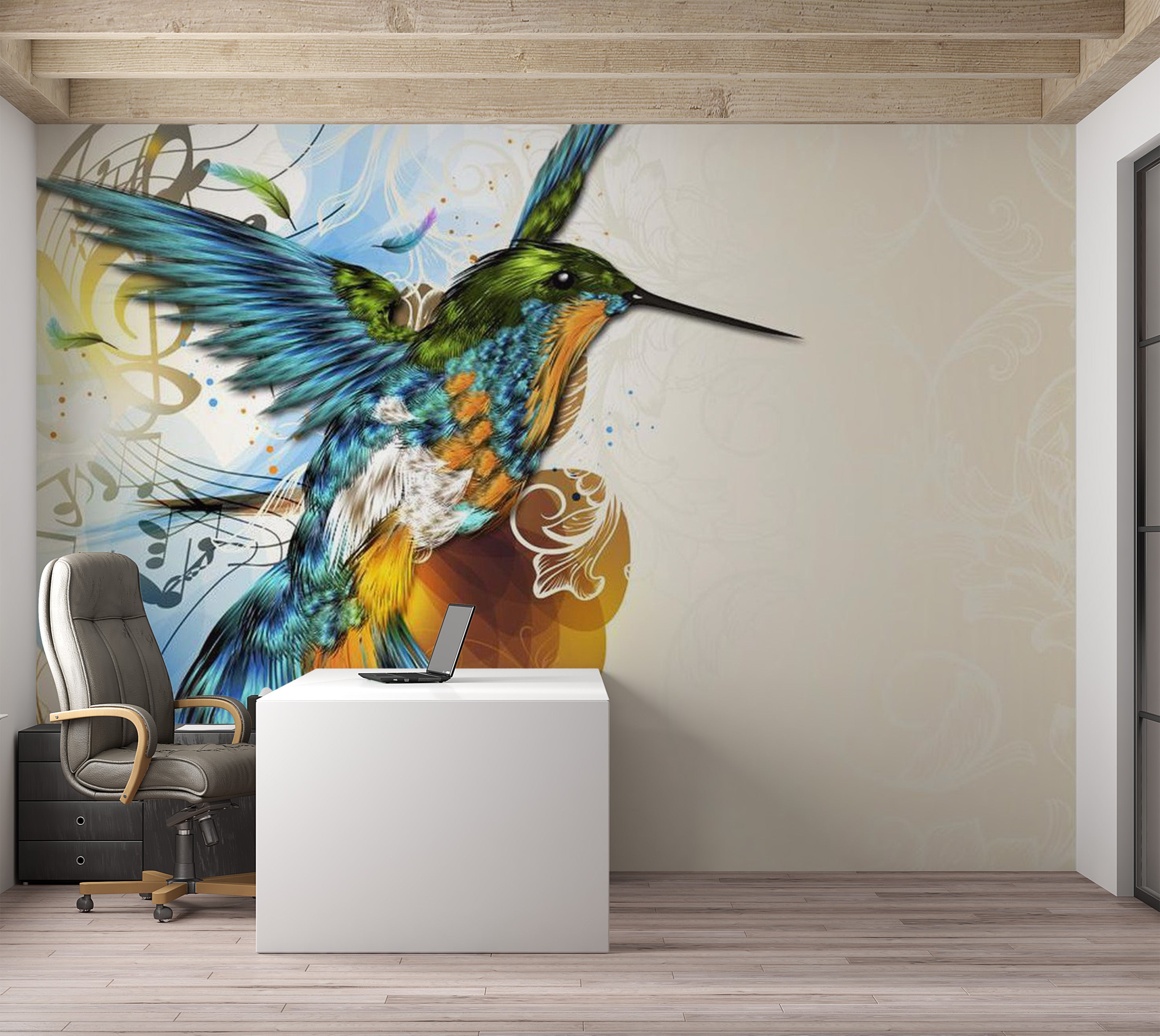 Animal Wallpaper Wall Mural - Marvelous Bird 118"Wx90"H