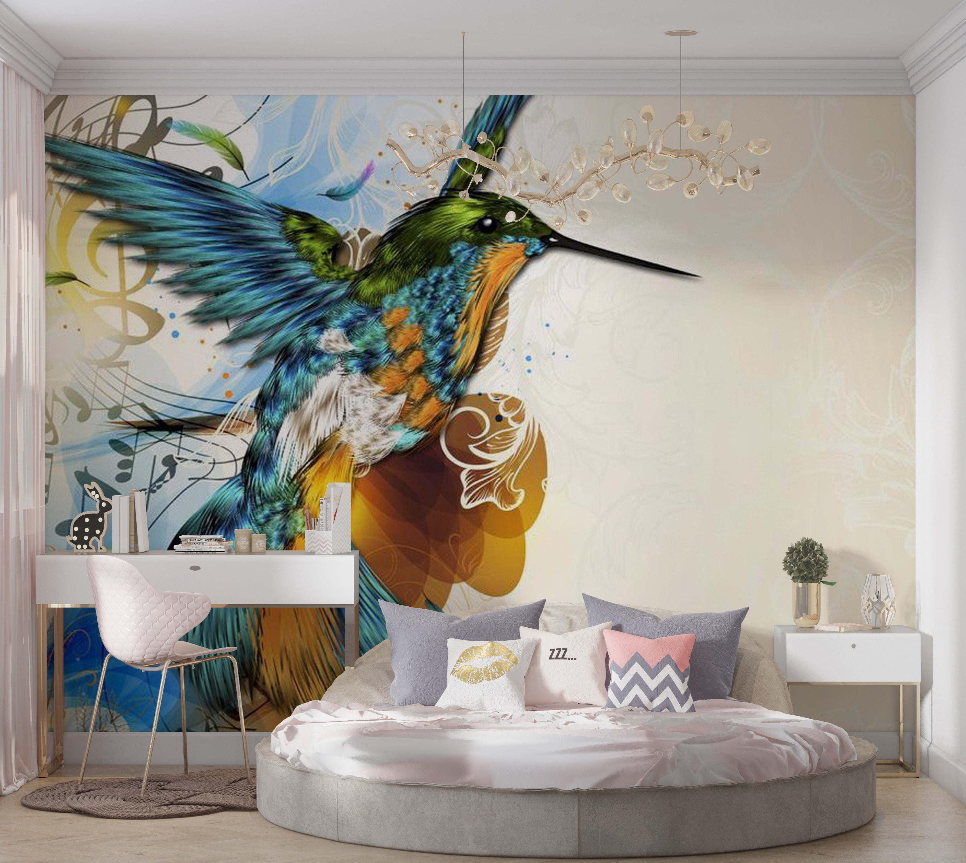 Animal Wallpaper Wall Mural - Marvelous Bird 118"Wx90"H