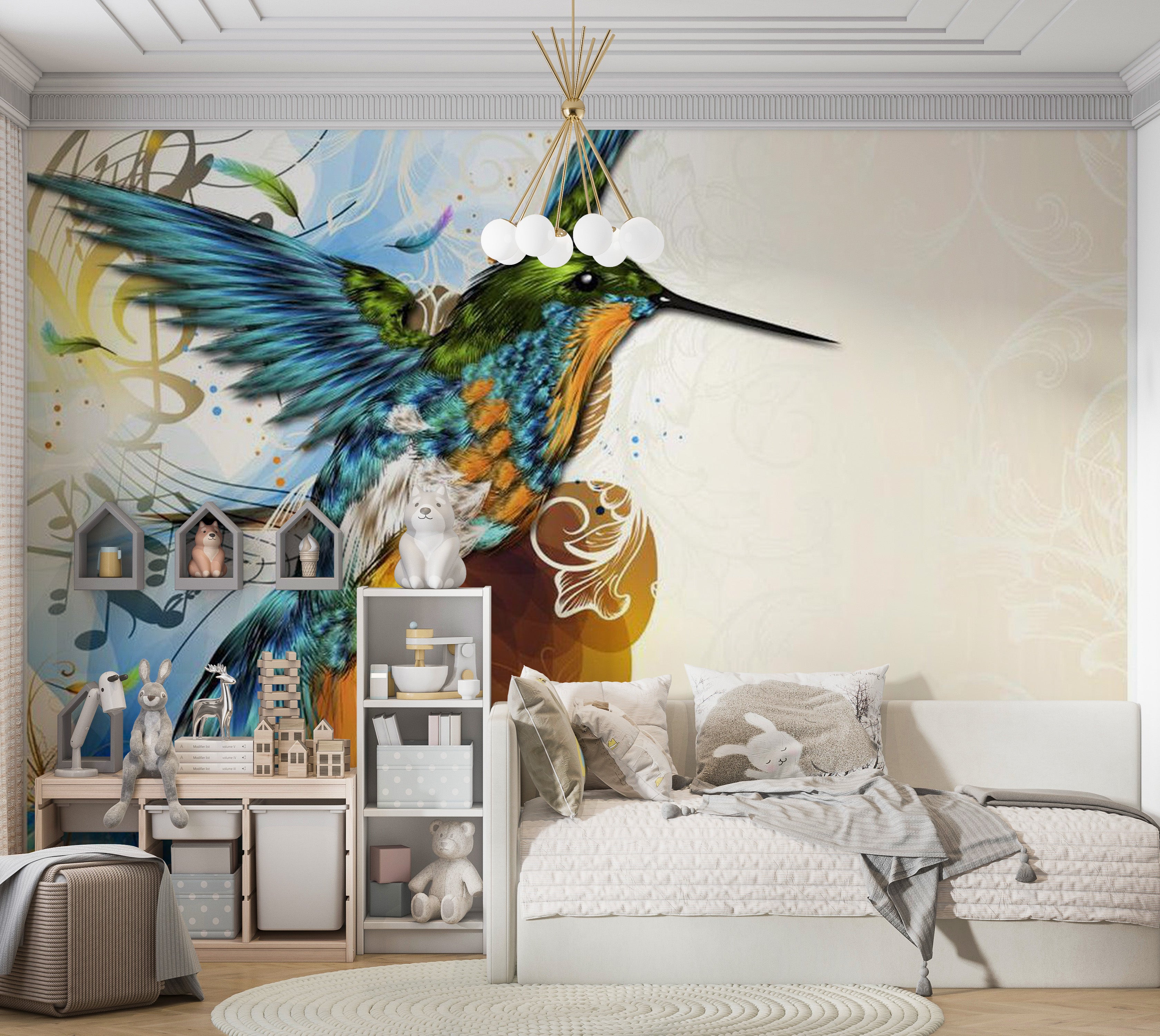 Animal Wallpaper Wall Mural - Marvelous Bird 118"Wx90"H