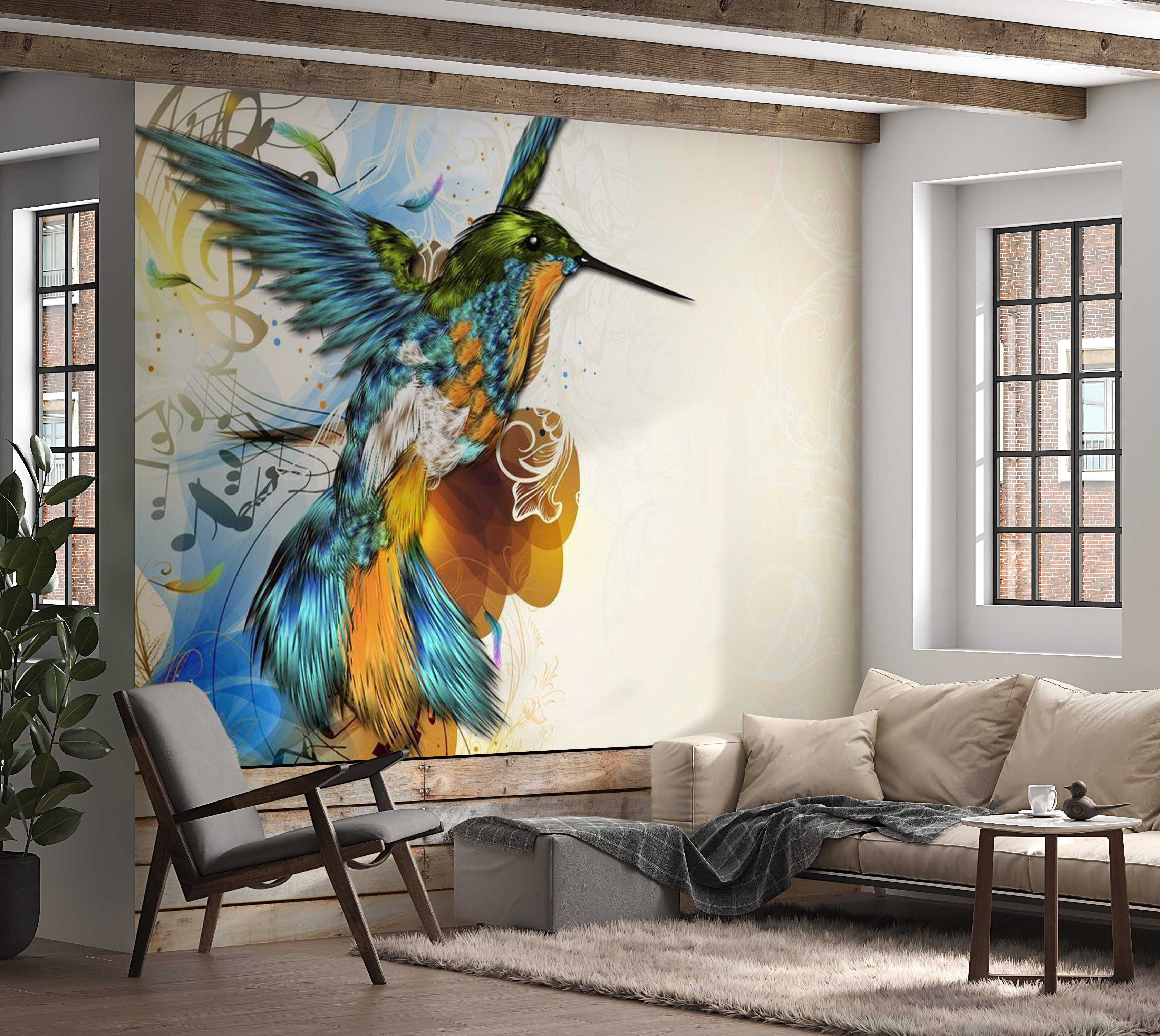 Animal Wallpaper Wall Mural - Marvelous Bird 118"Wx90"H