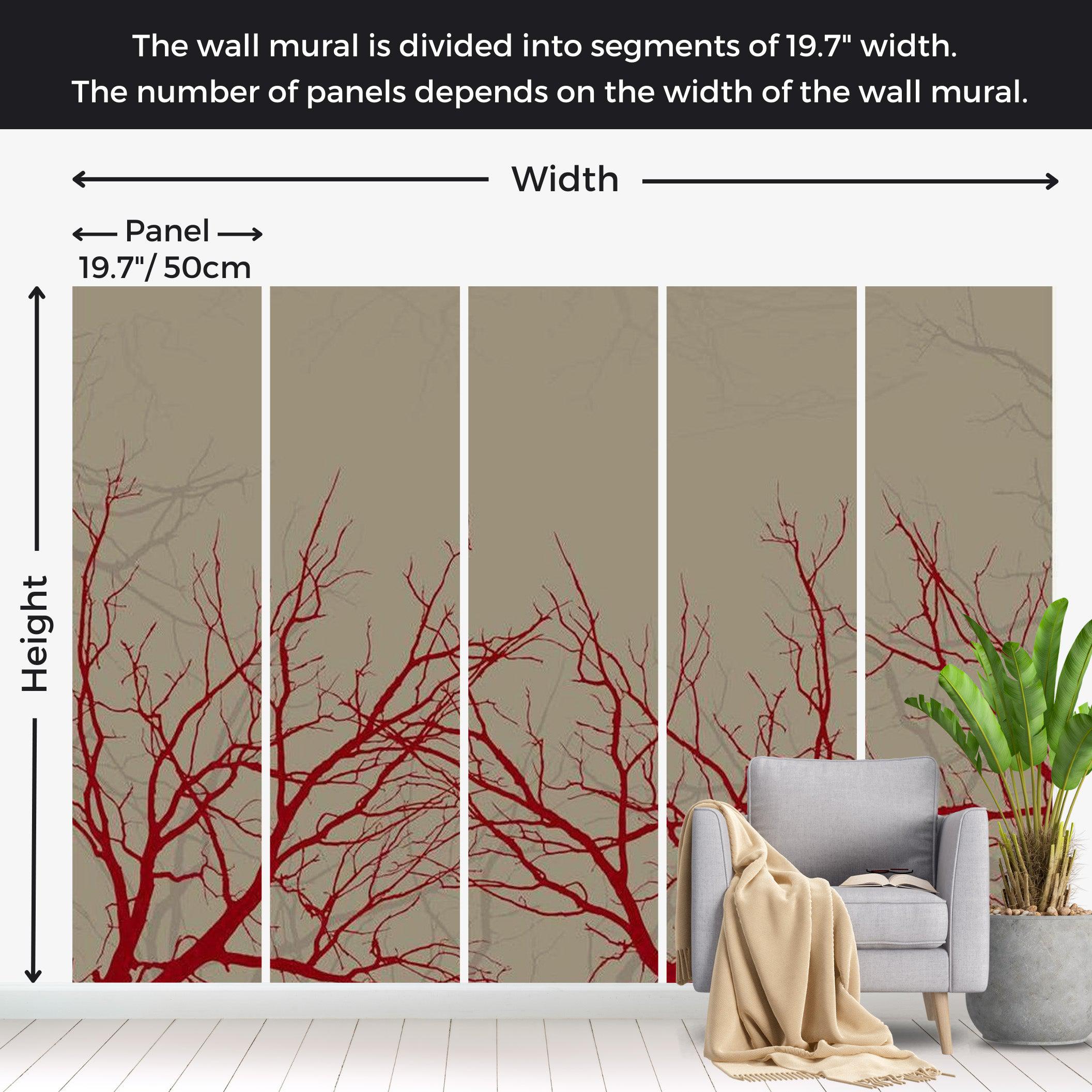 Abstract Wallpaper Wall Mural - Red Branches