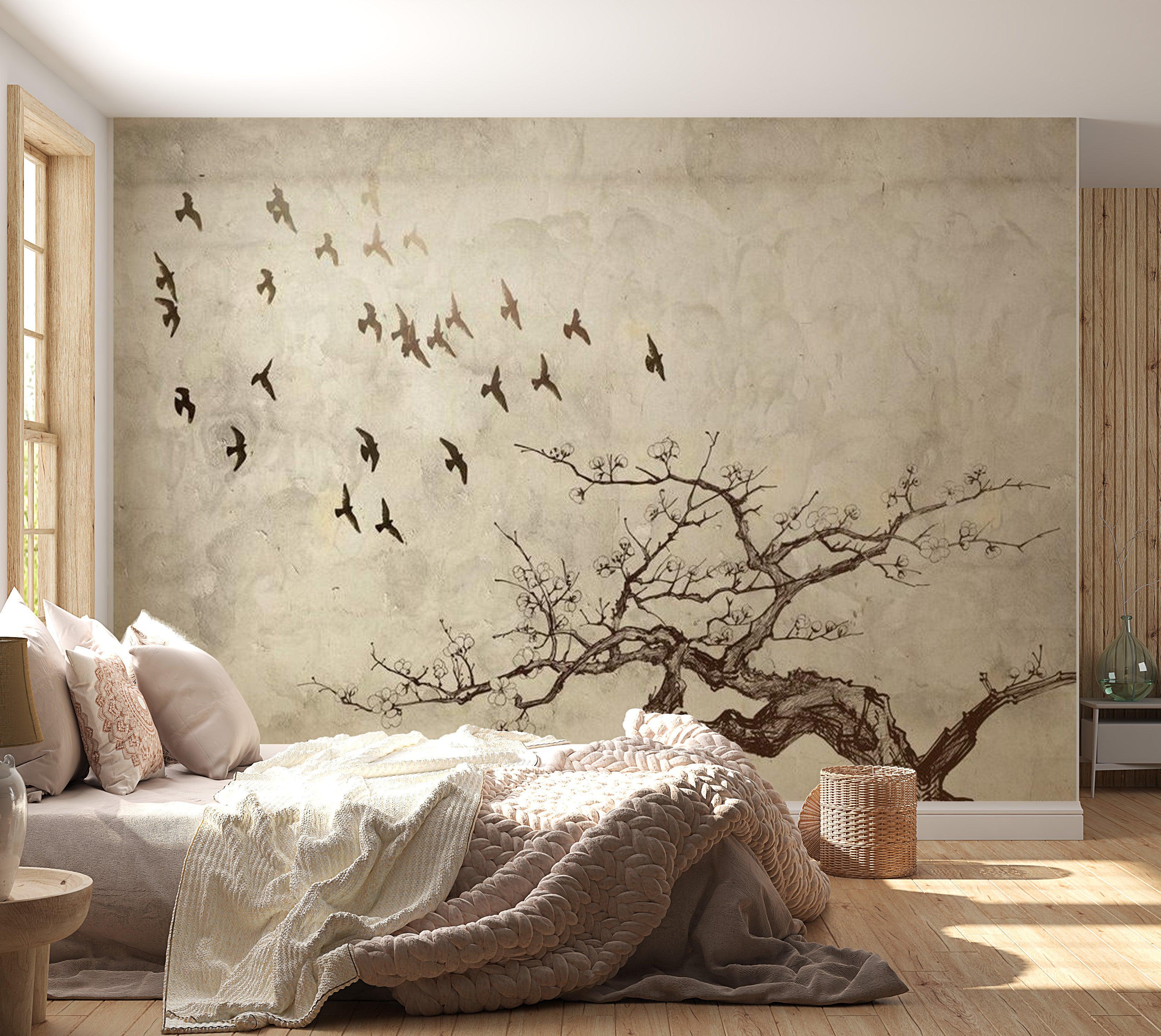 Animal Wallpaper Wall Mural - Flock Of Birds