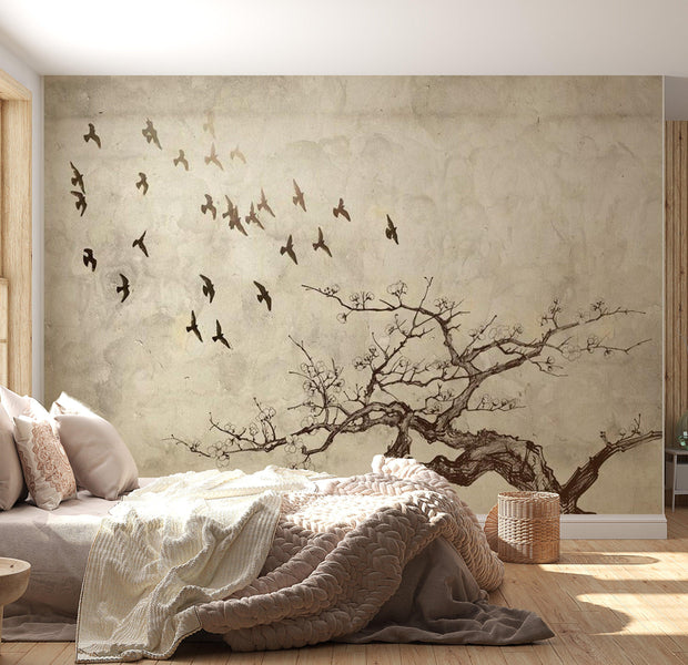 Animal Wallpaper Wall Mural - Flock Of Birds