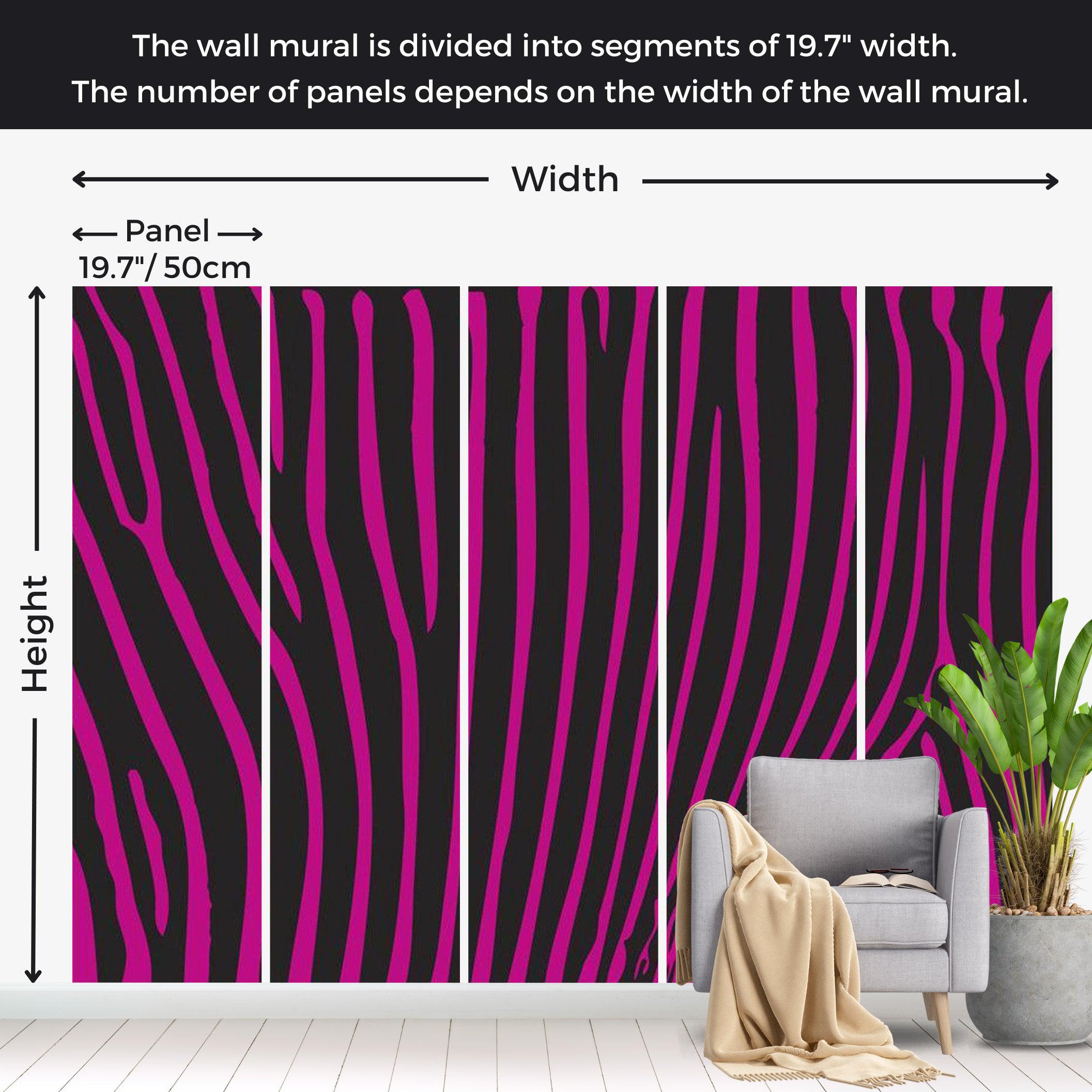 Abstract Wallpaper Wall Mural - Zebra Pattern Violet