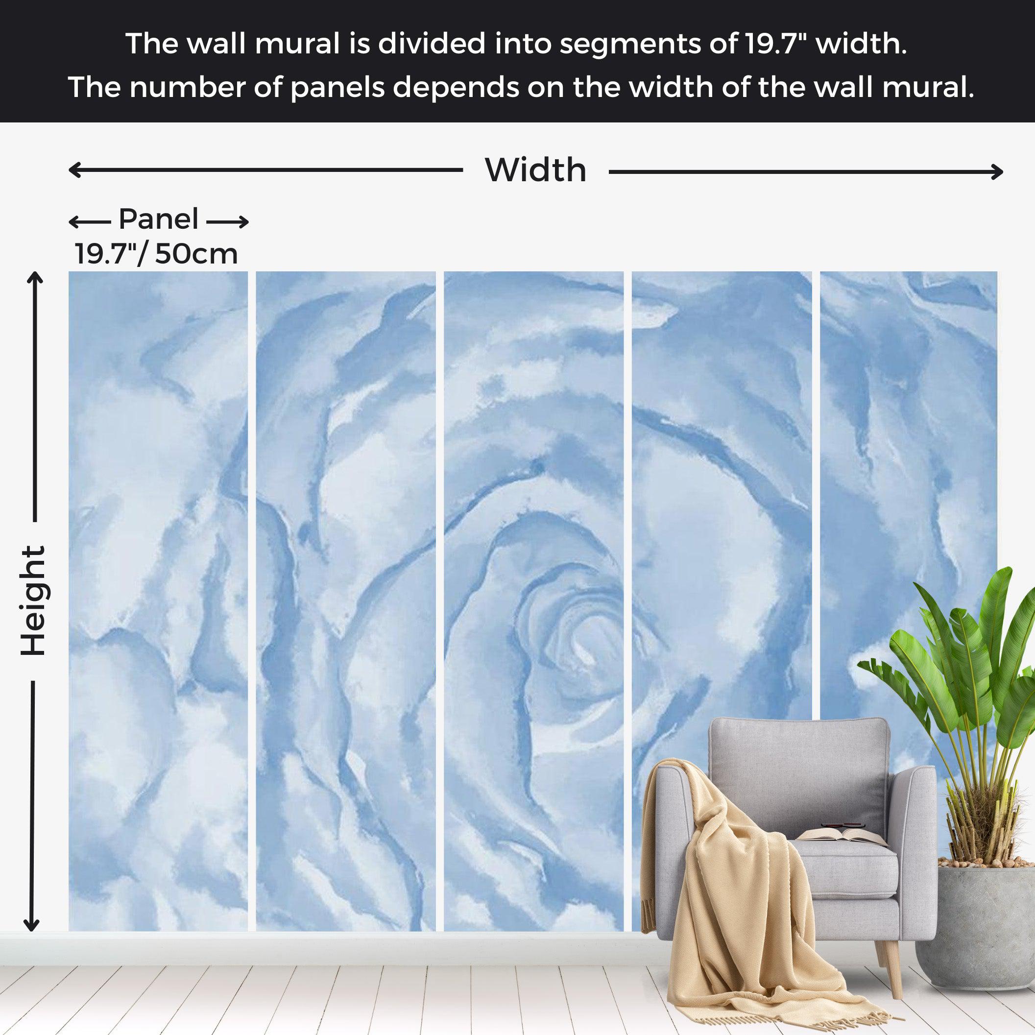 Abstract Wallpaper Wall Mural - Blue Rose Impression