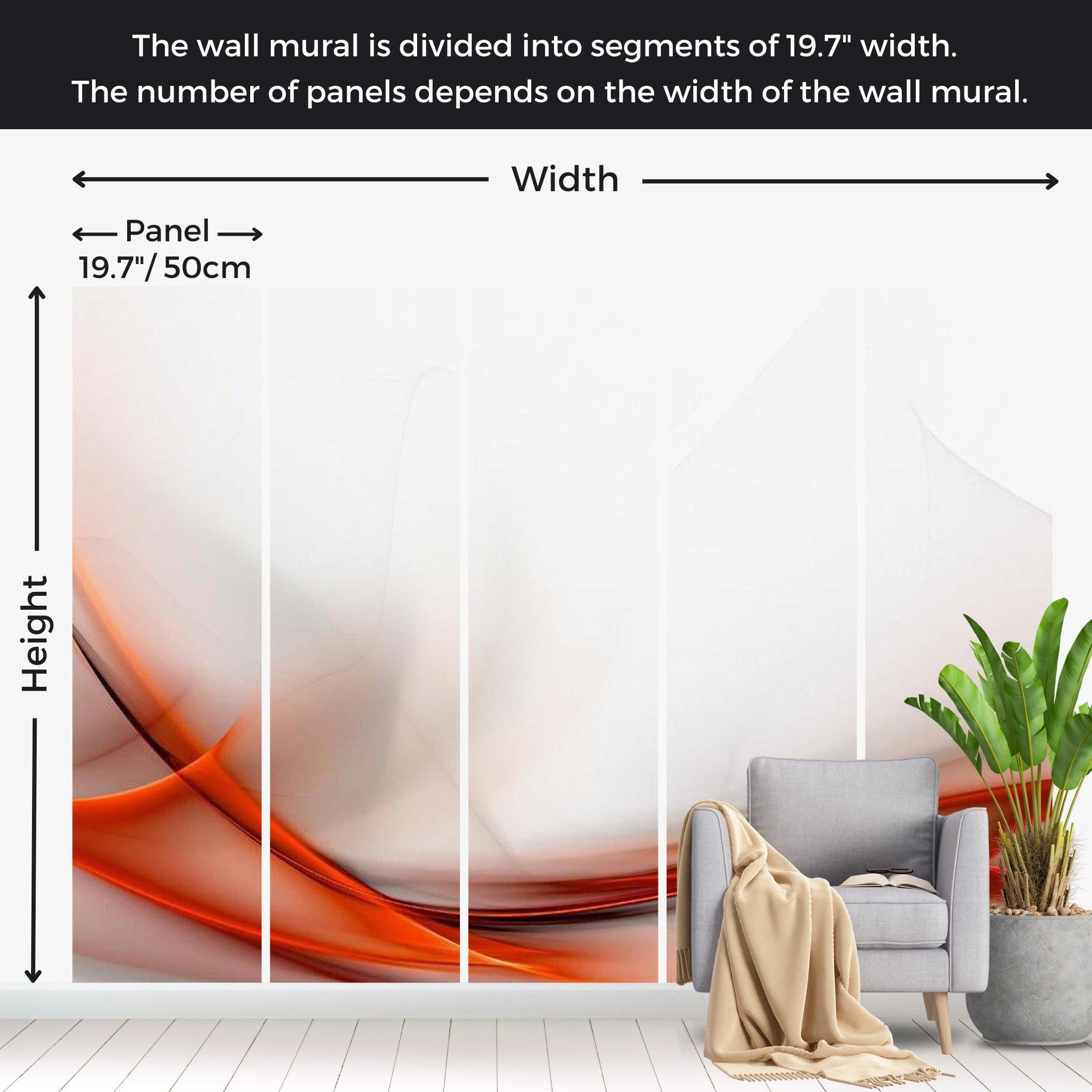 Abstract Wallpaper Wall Mural - Elegant Orange Design