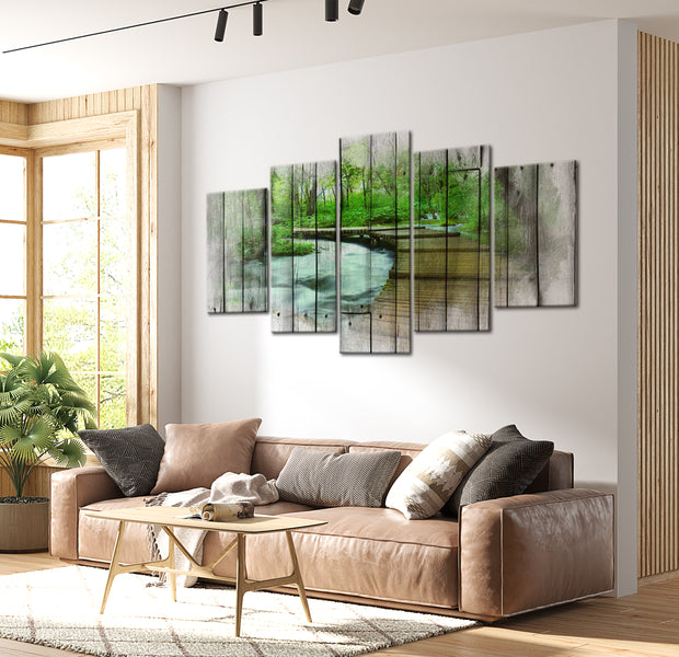 Stretched Canvas Landscape Art - Forest Of Secrets 40"Wx20"H