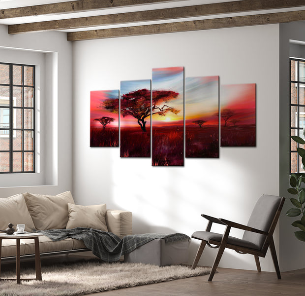 Stretched Canvas Landscape Art - Wild Savannah 40"Wx20"H