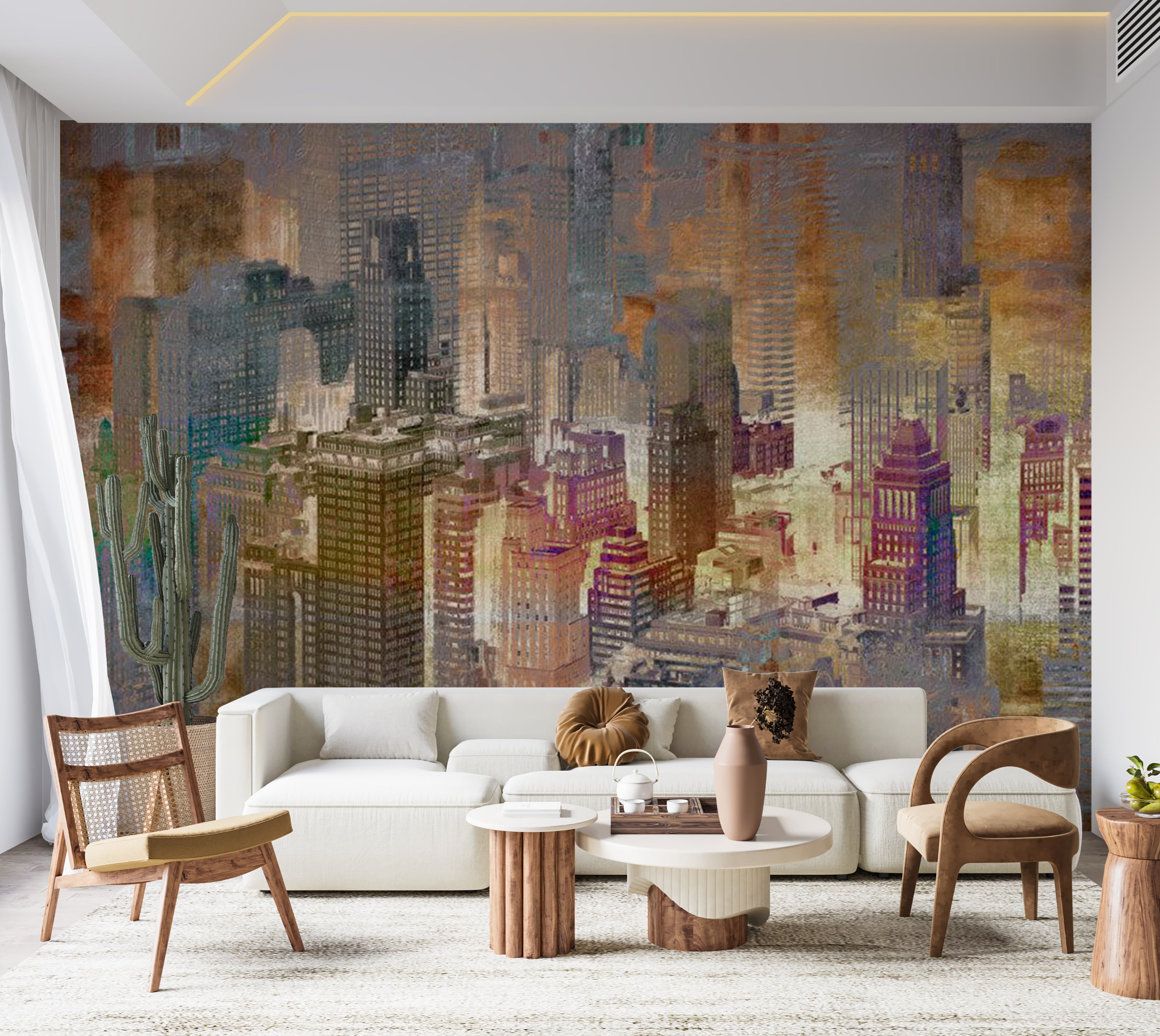 Peel & Stick Wall Mural - City in the Mist 38"Wx27"H