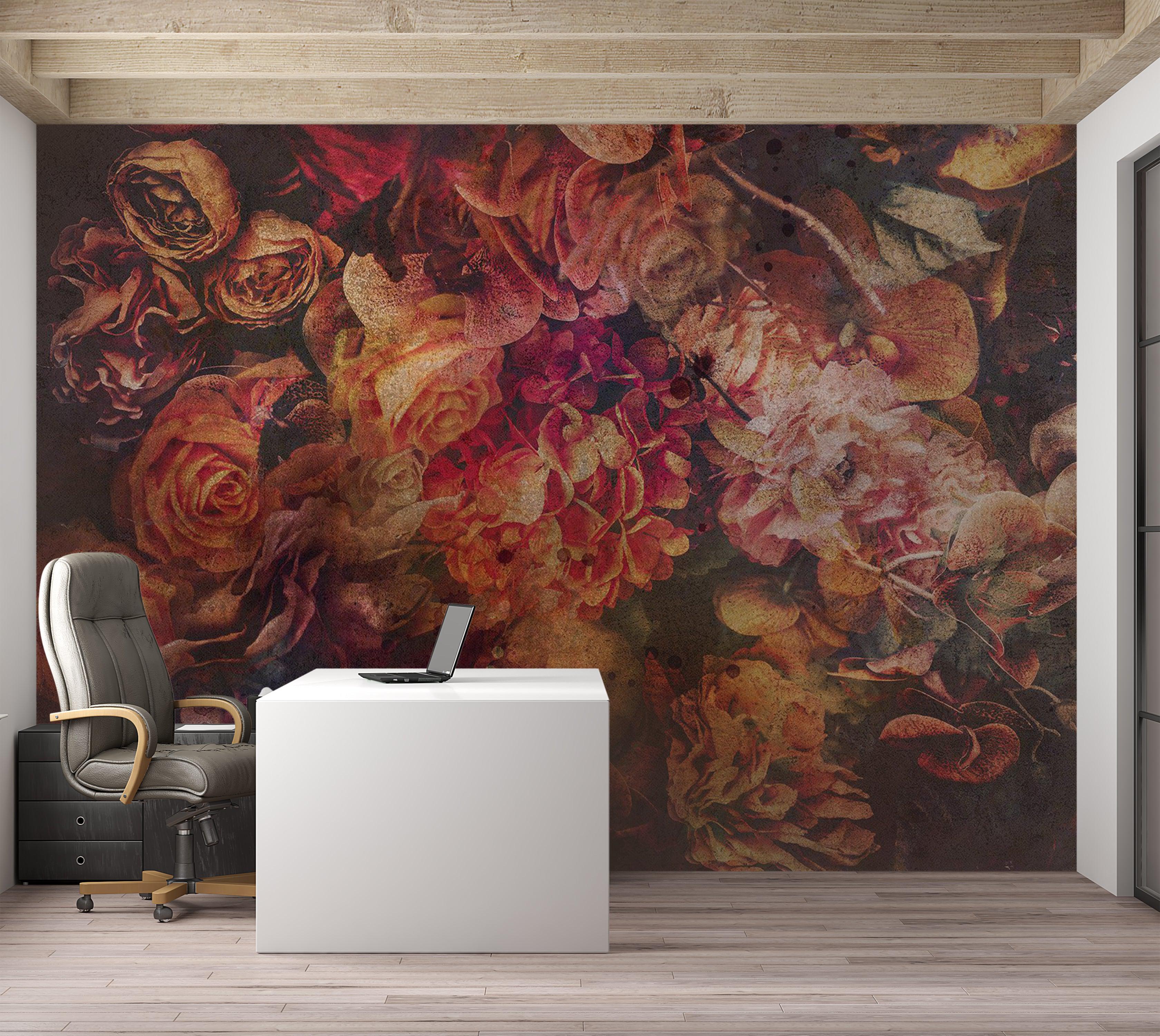 Floral Wallpaper Wall Mural - Vintage Flowers
