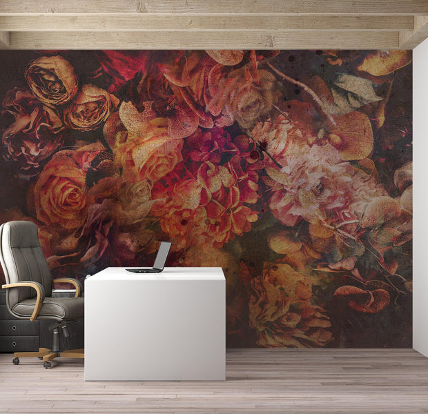 Floral Wallpaper Wall Mural - Vintage Flowers