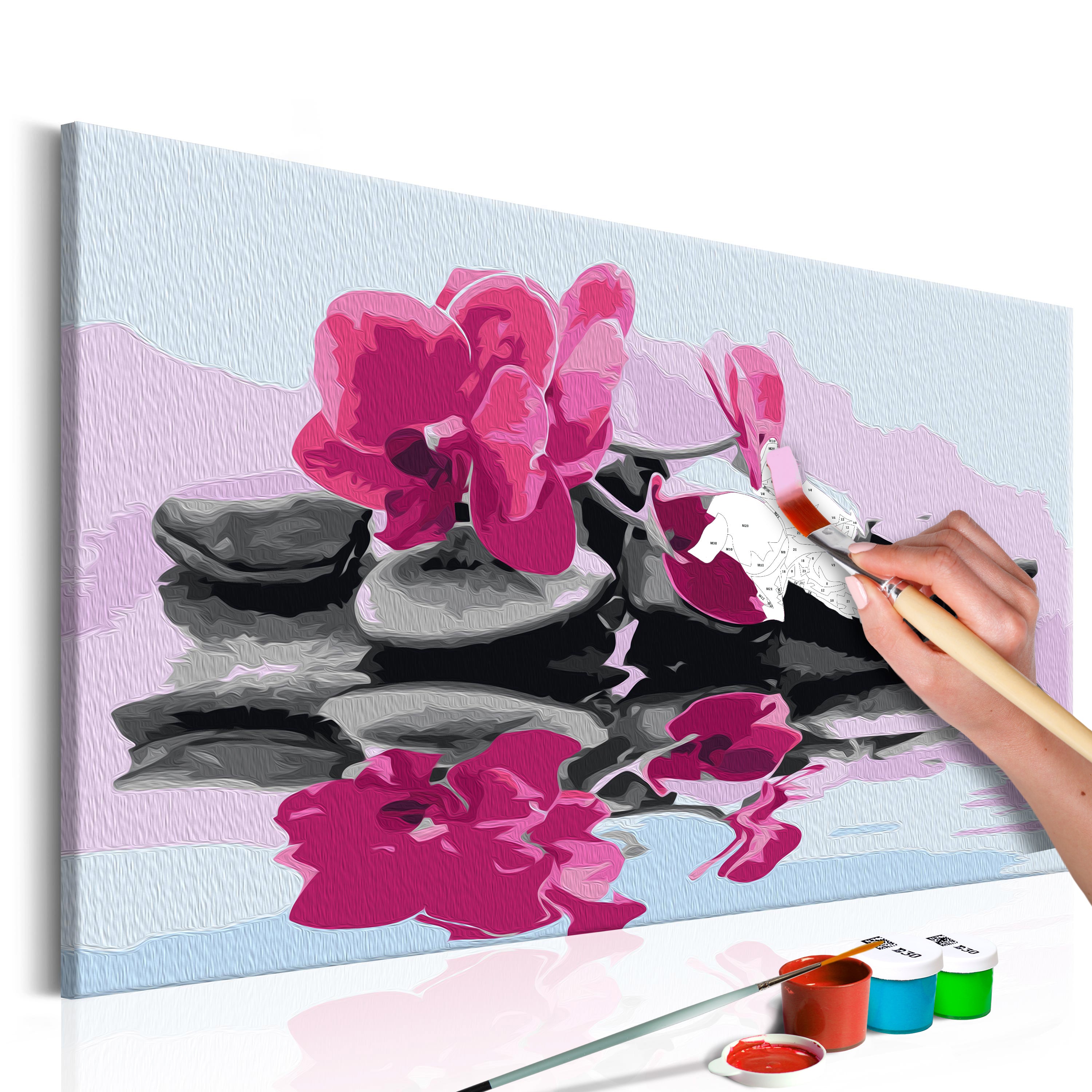 Paint By Numbers Kit - Orchid With Zen Stones