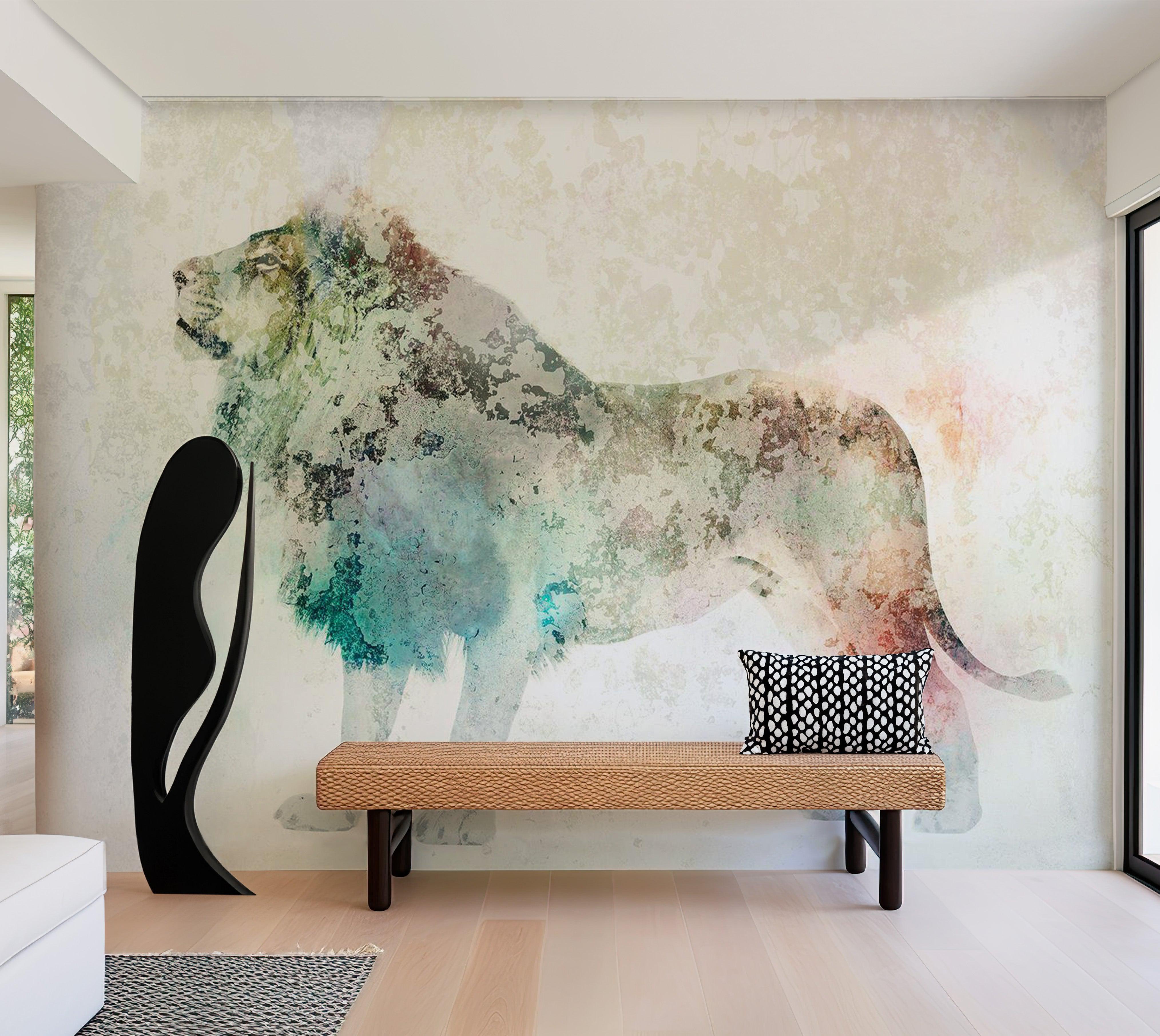 Animal Wallpaper Wall Mural - Colourful King