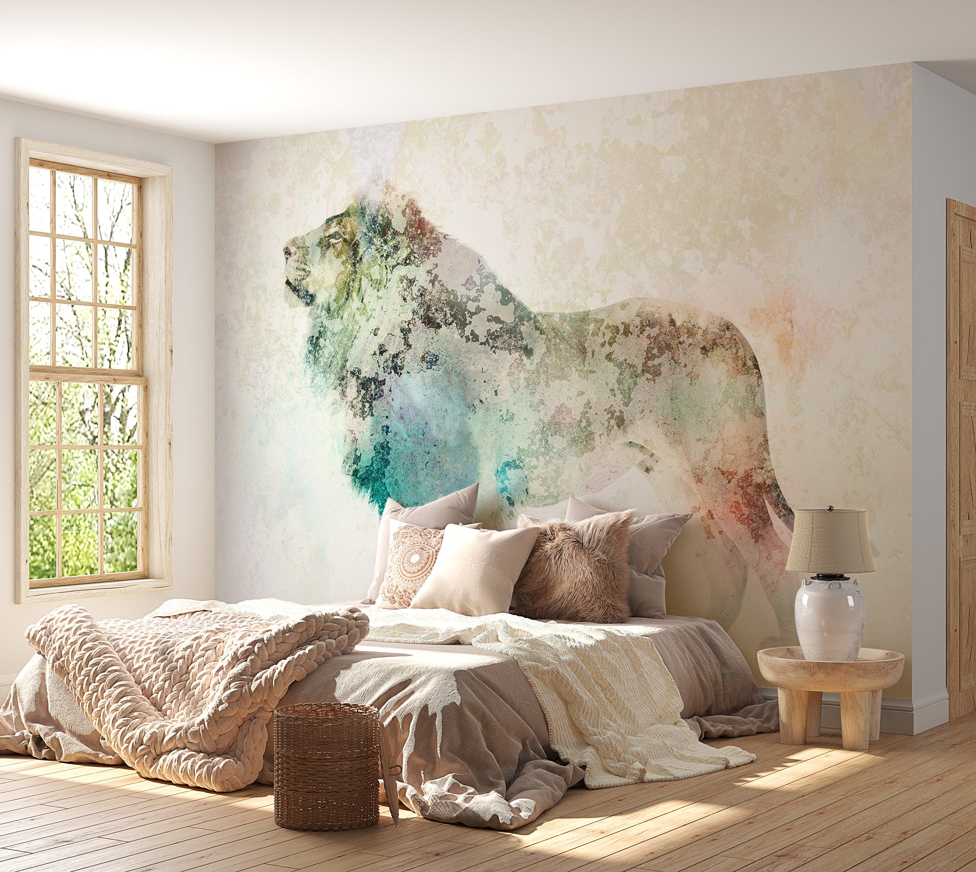 Animal Wallpaper Wall Mural - Colourful King