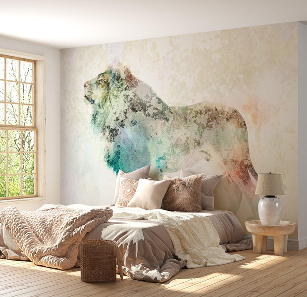 Animal Wallpaper Wall Mural - Colourful King