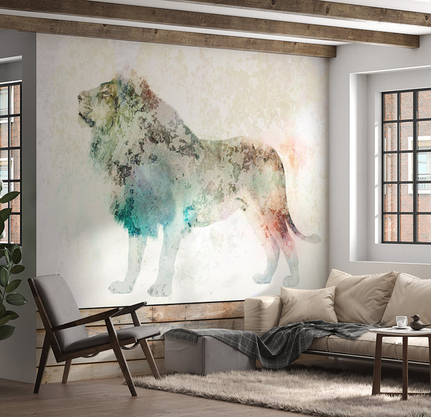 Animal Wallpaper Wall Mural - Colourful King 39"Wx27"H