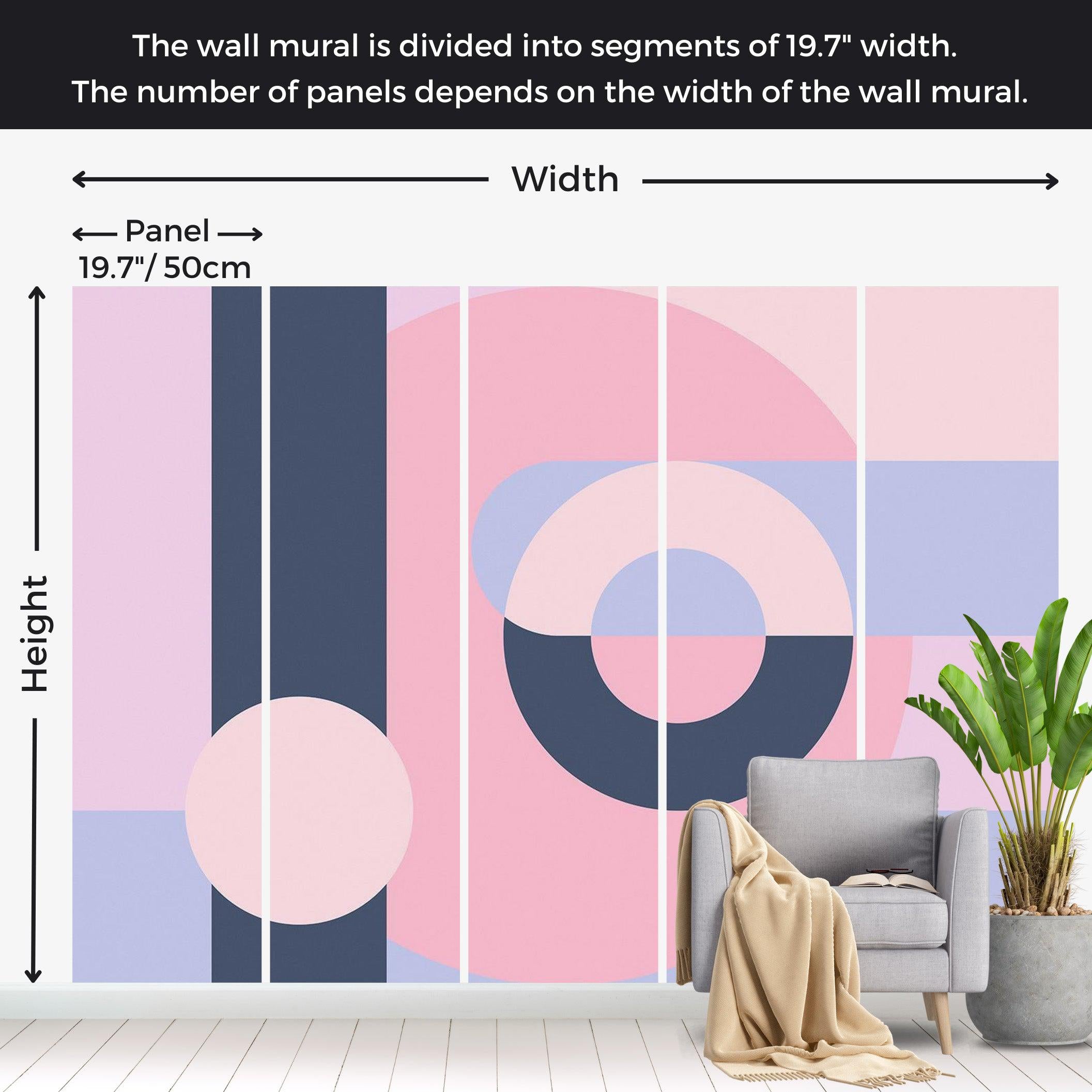 Abstract Wallpaper Wall Mural - Geometric Wreath Pink