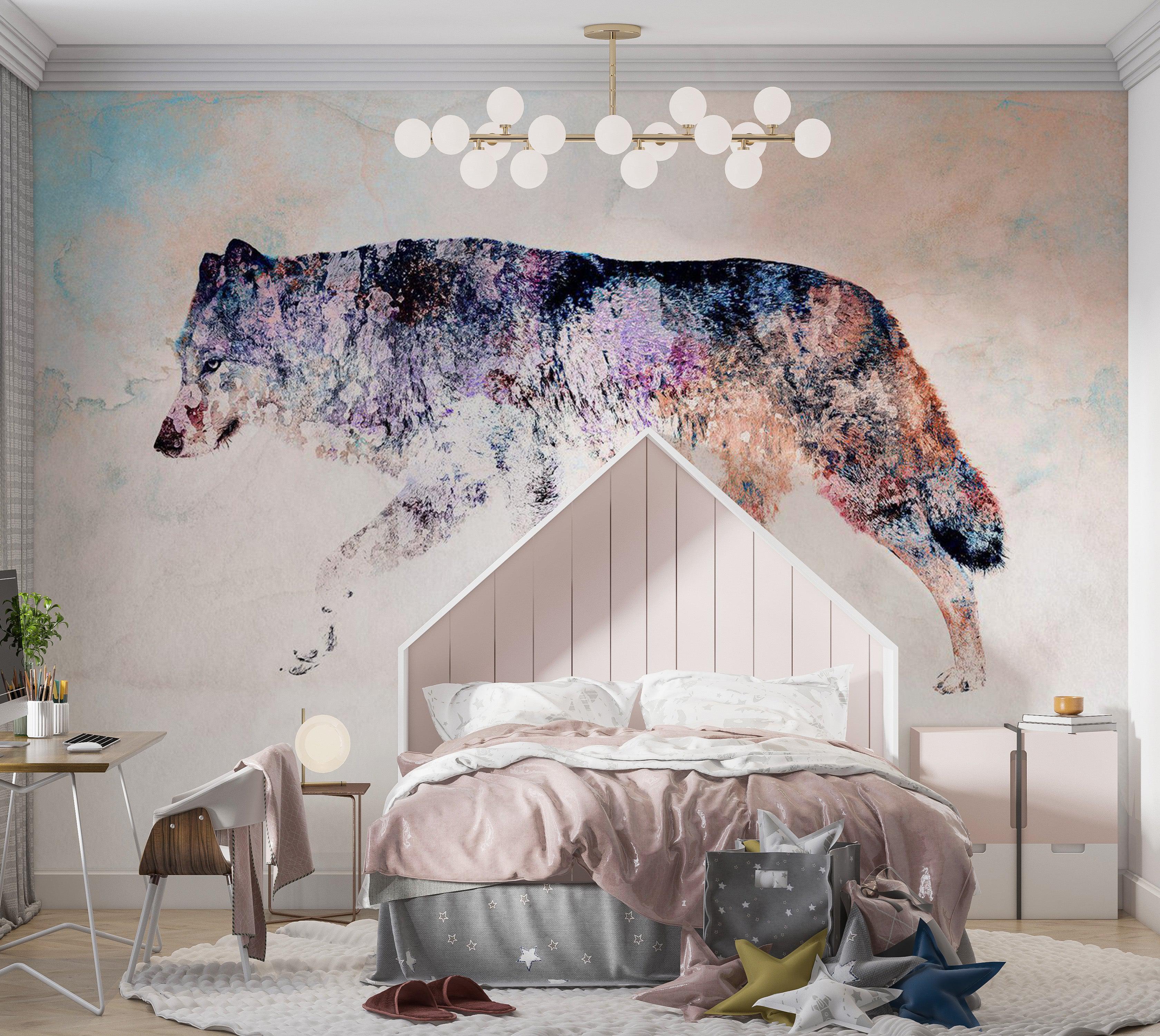 Animal Wallpaper Wall Mural - Lonely Wolf