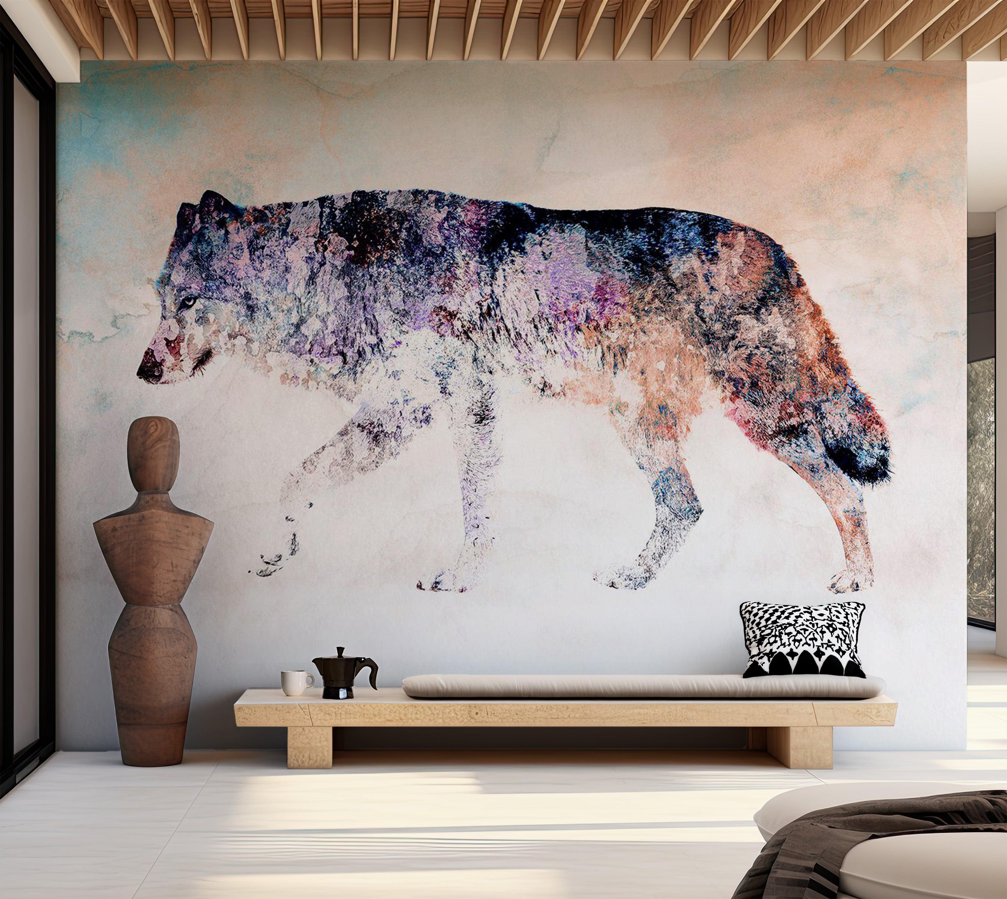 Animal Wallpaper Wall Mural - Lonely Wolf