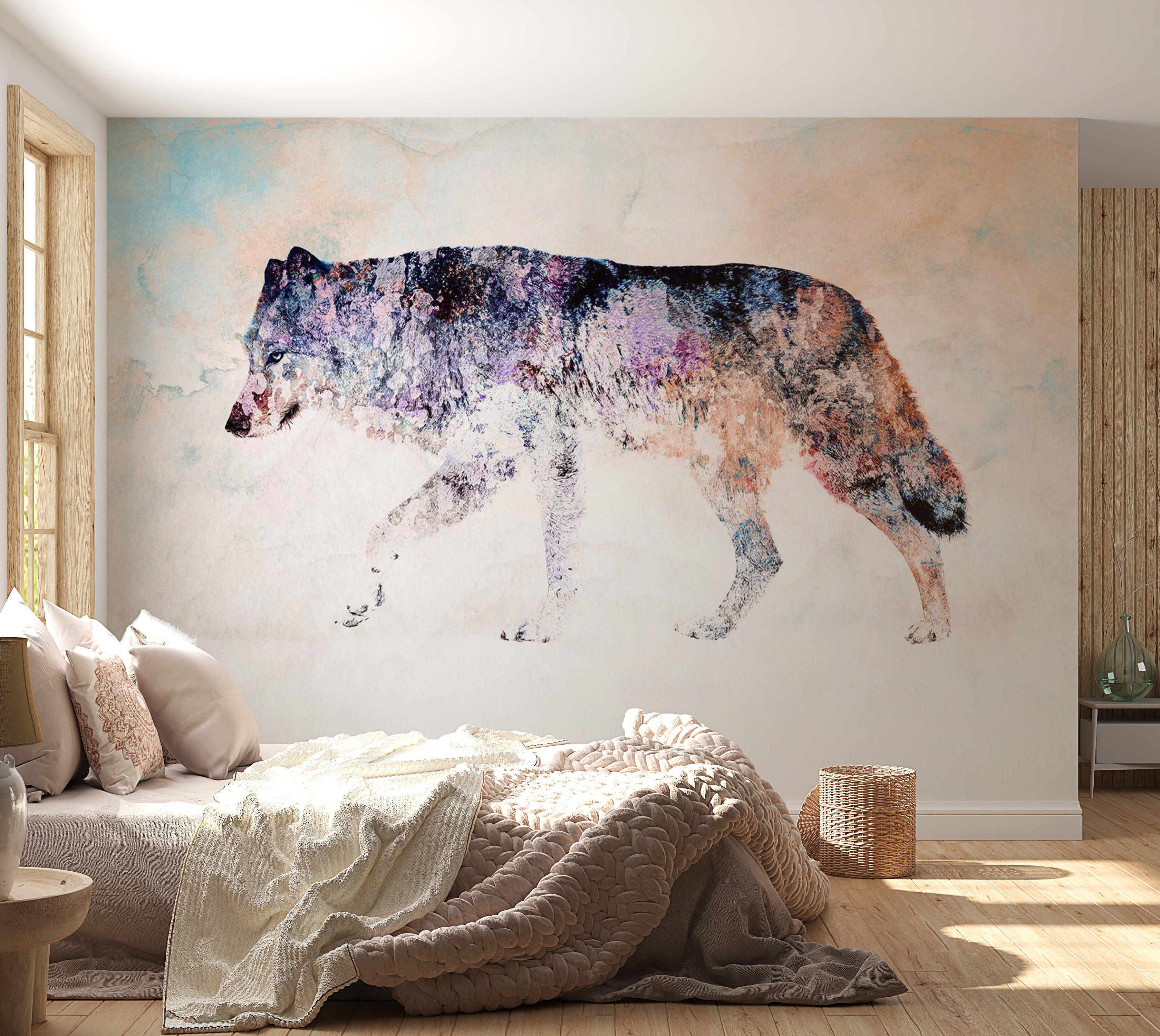 Animal Wallpaper Wall Mural - Lonely Wolf