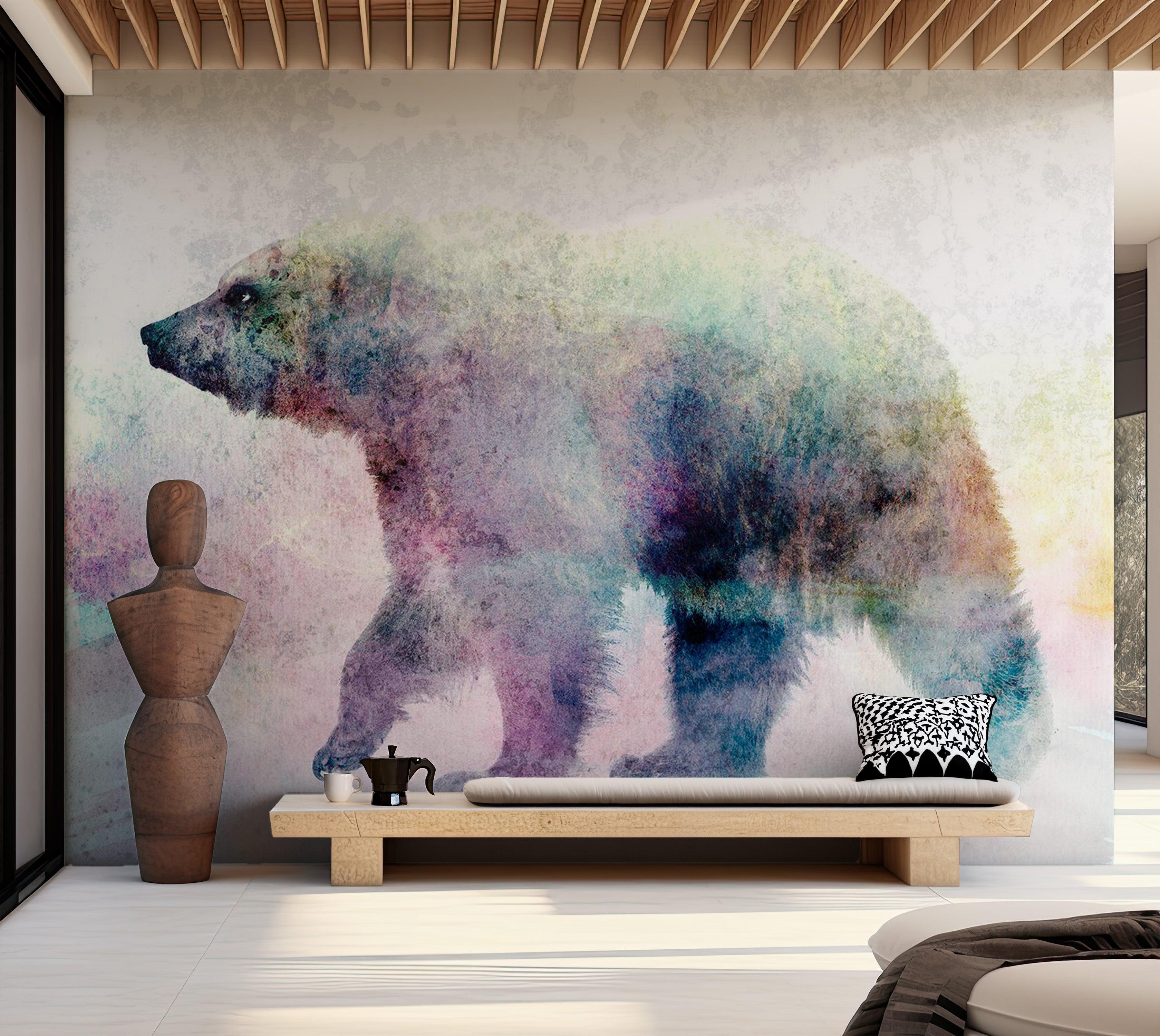 Animal Wallpaper Wall Mural - Lonely Bear