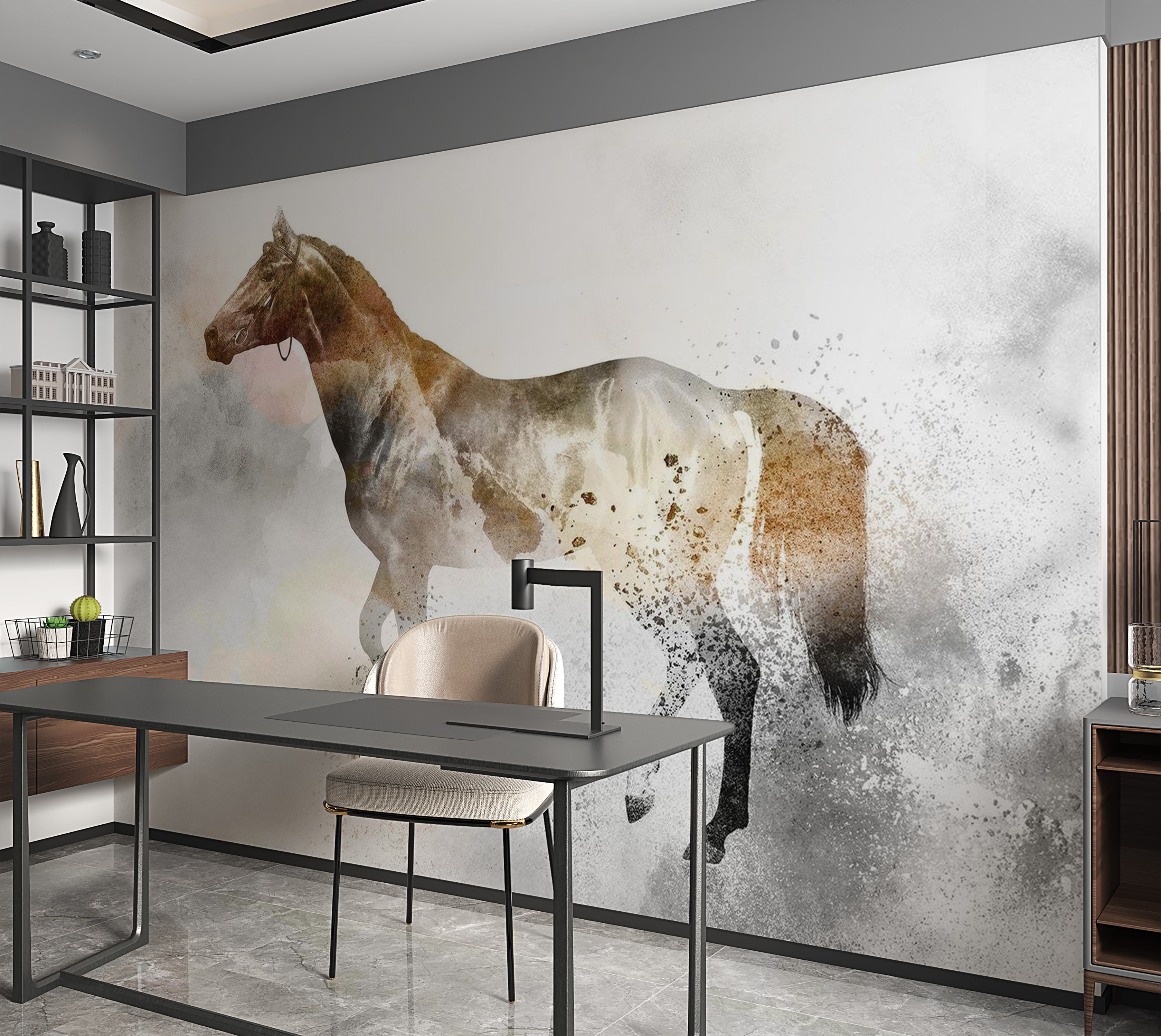 Animal Wallpaper Wall Mural - Fiery Steed 39"Wx27"H