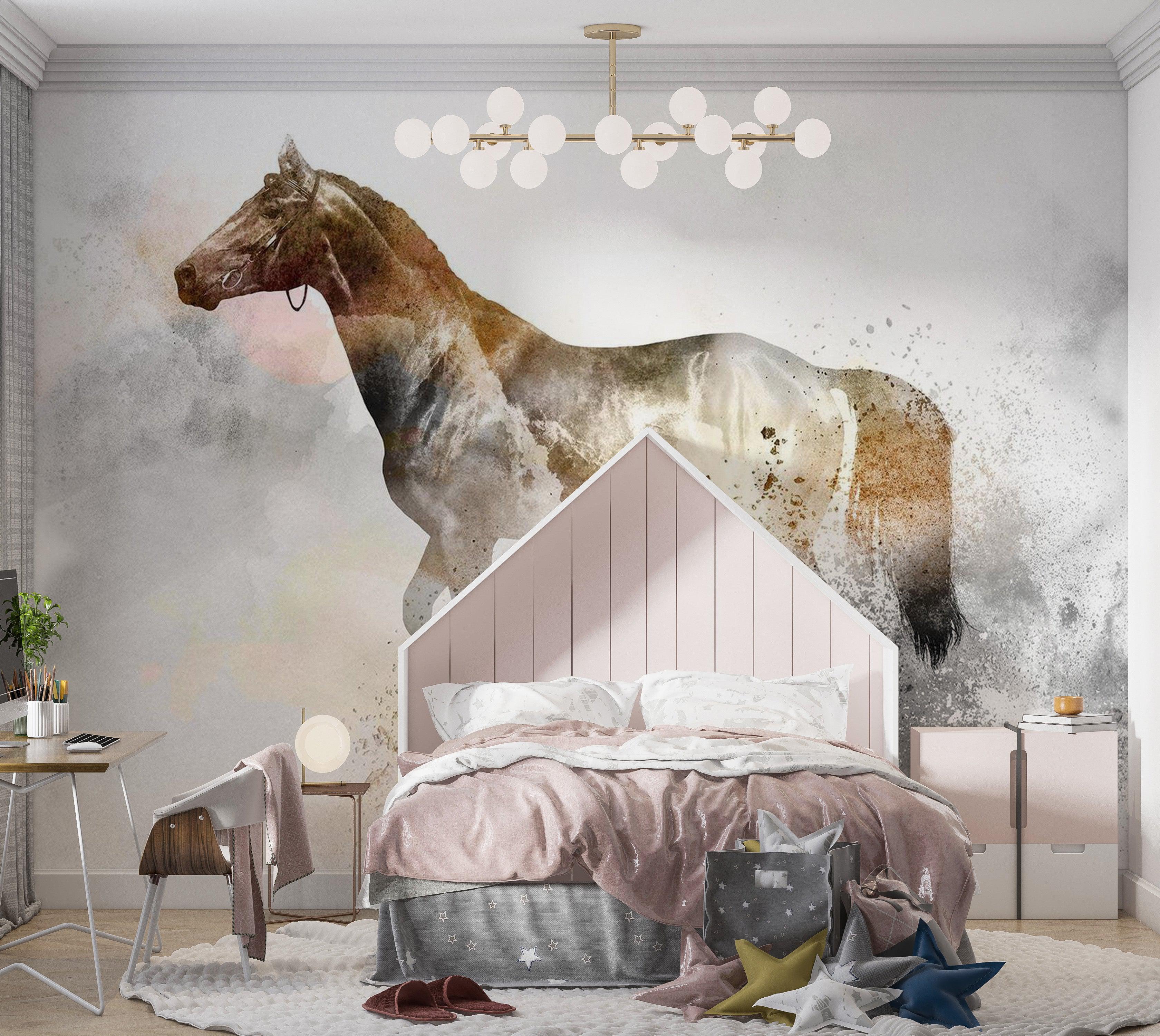 Animal Wallpaper Wall Mural - Fiery Steed