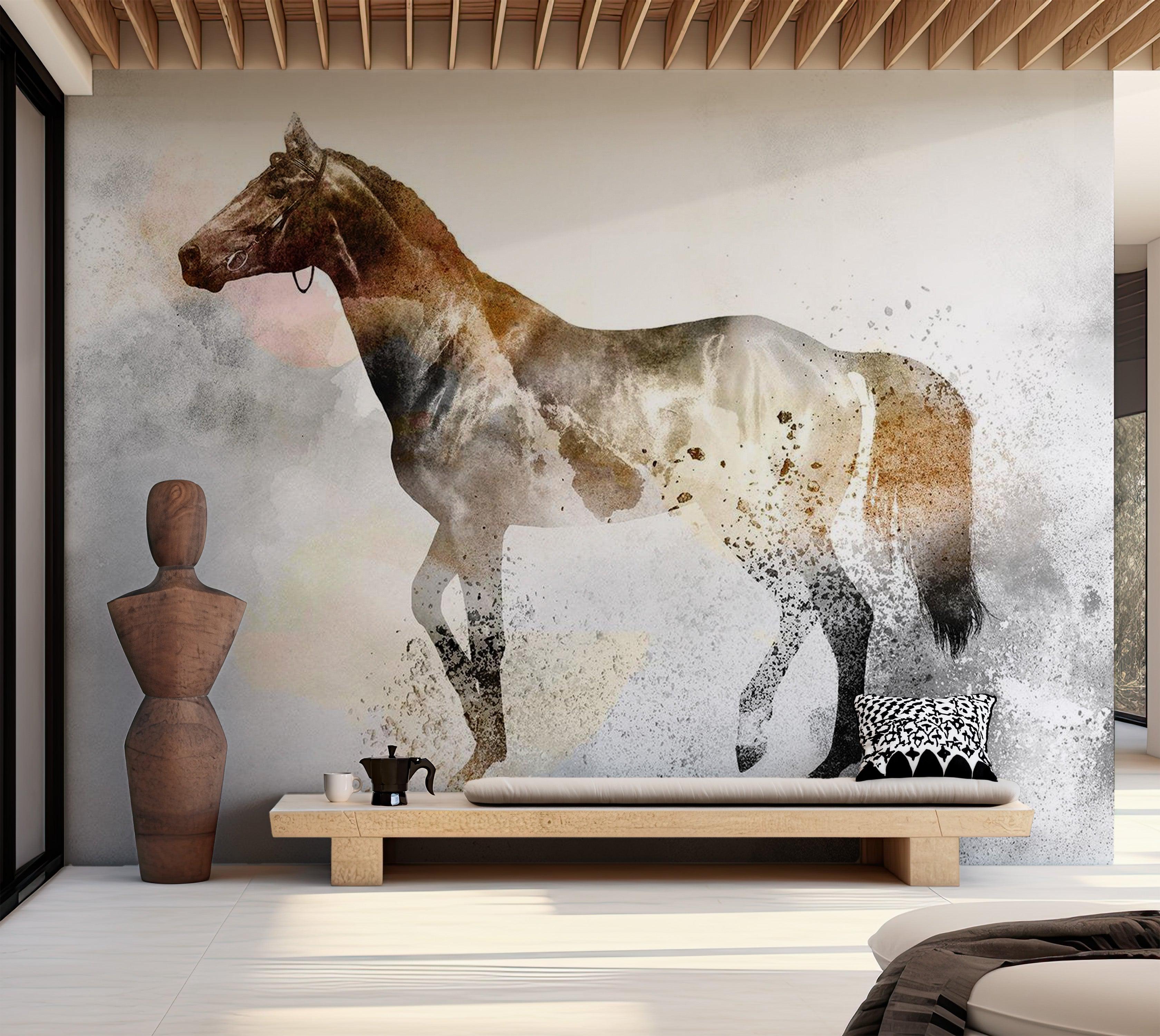 Animal Wallpaper Wall Mural - Fiery Steed