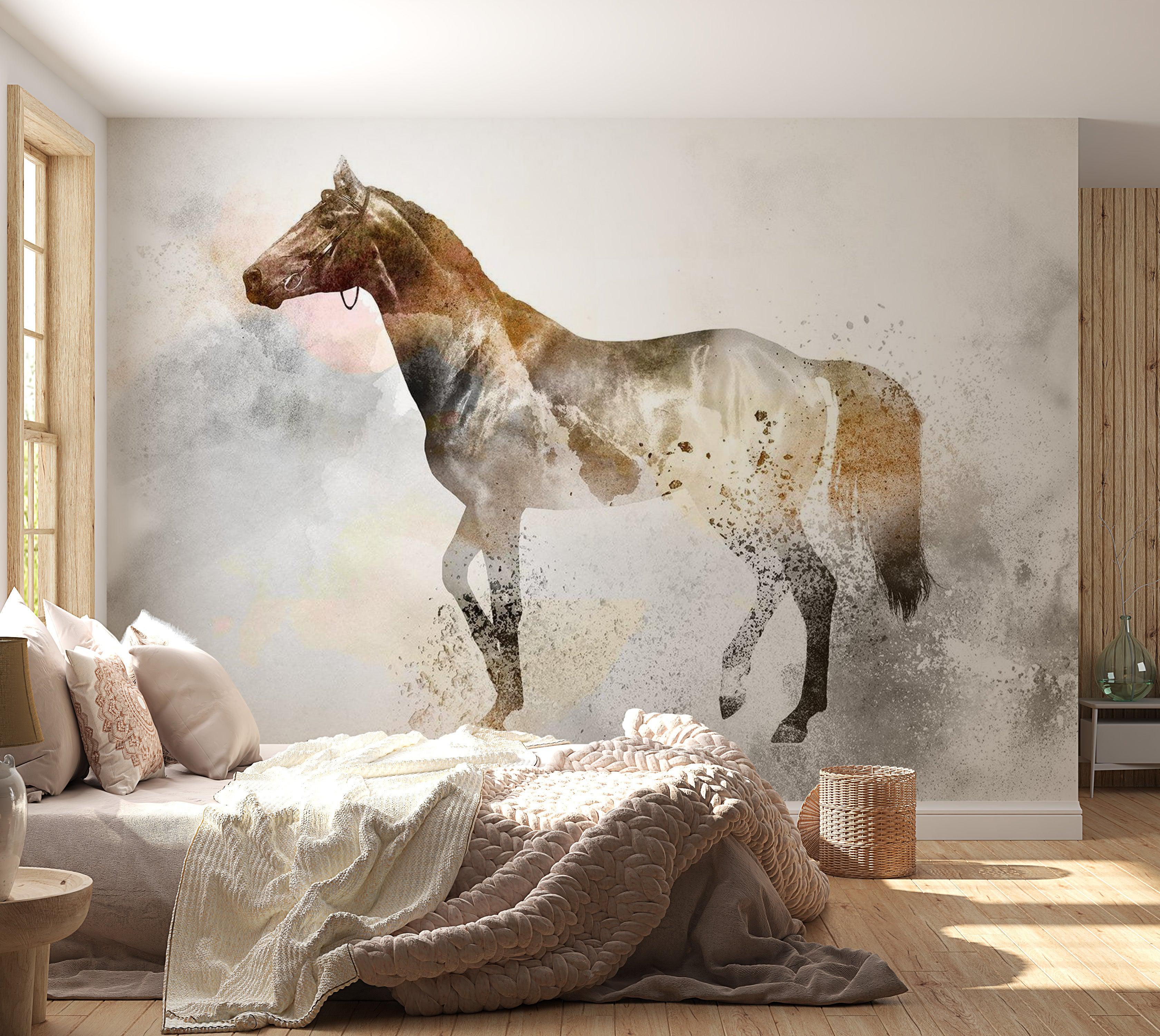 Animal Wallpaper Wall Mural - Fiery Steed