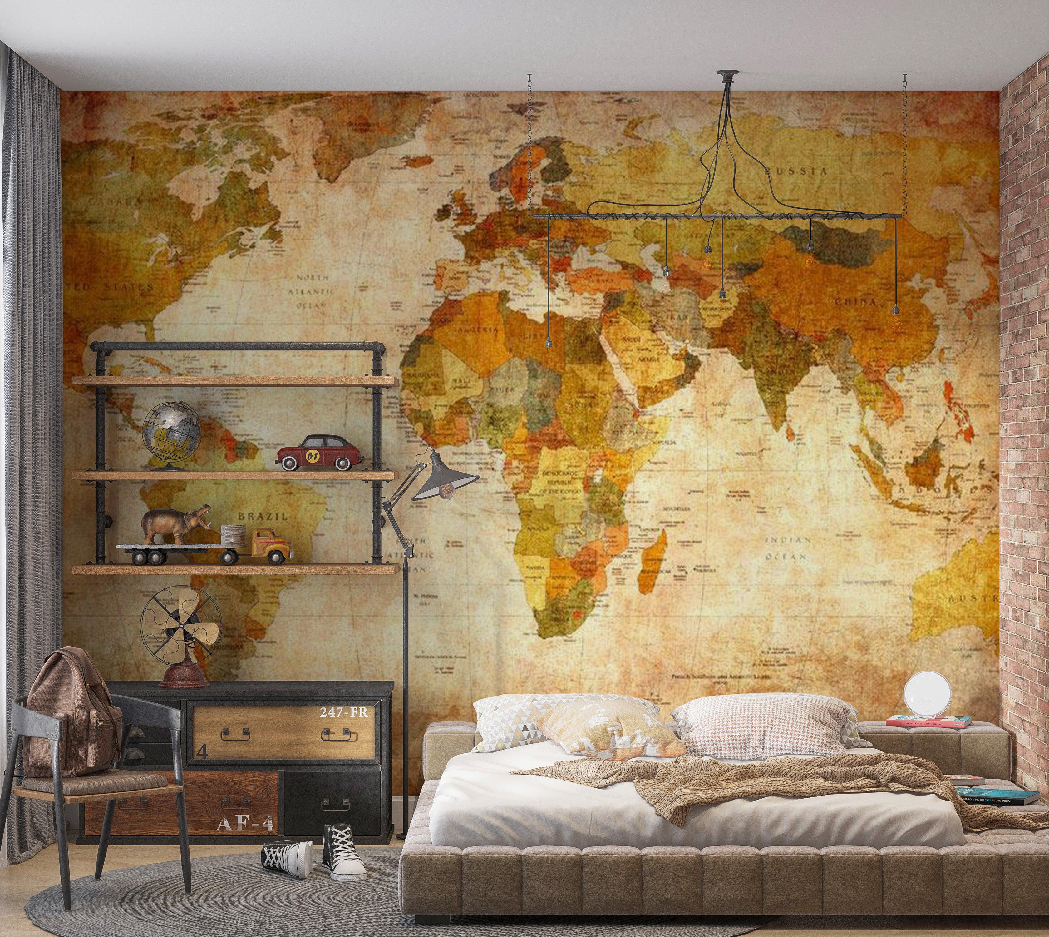 World Map Wallpaper Wall Mural - Old World Map 02