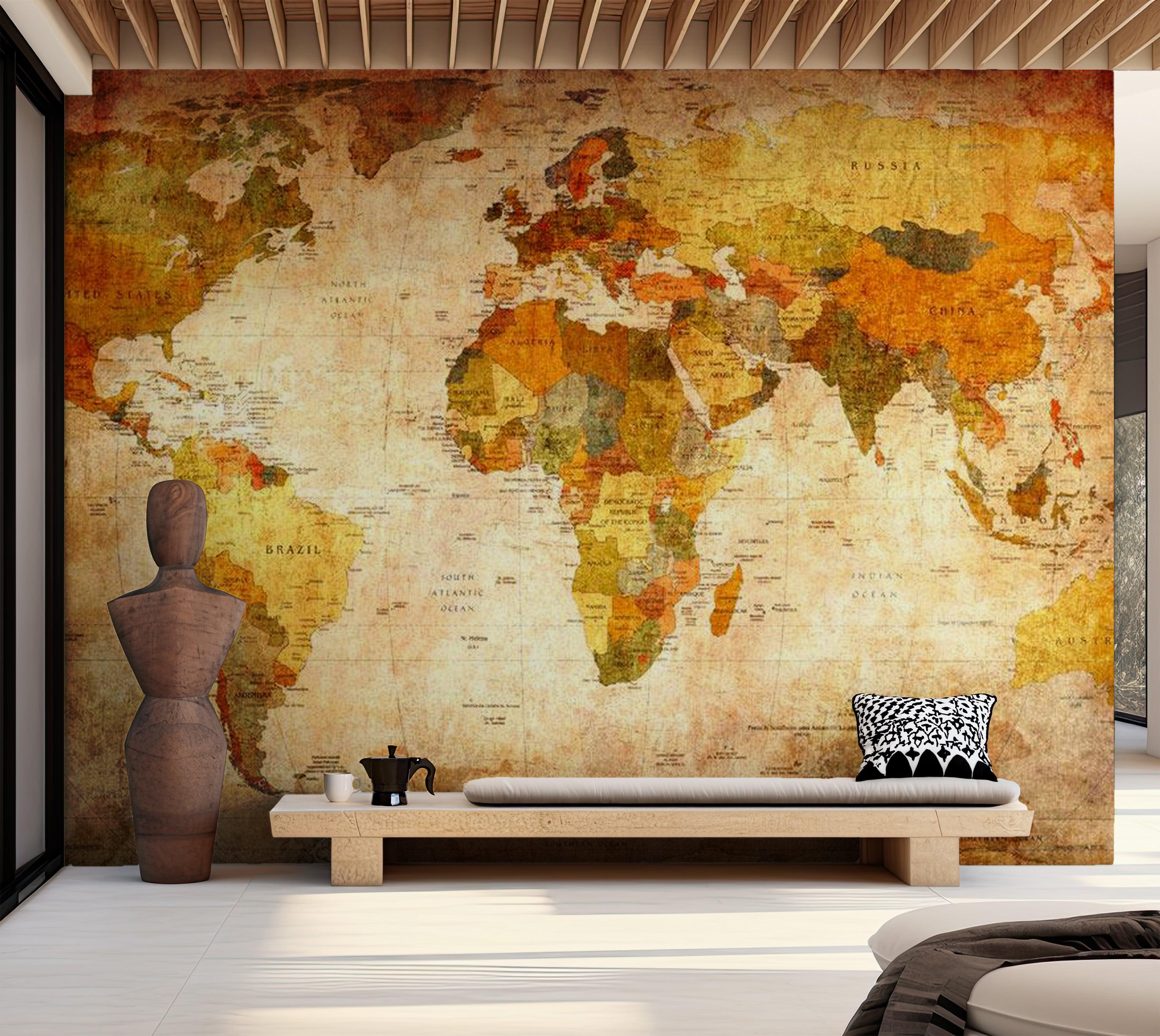 World Map Wallpaper Wall Mural - Old World Map 02