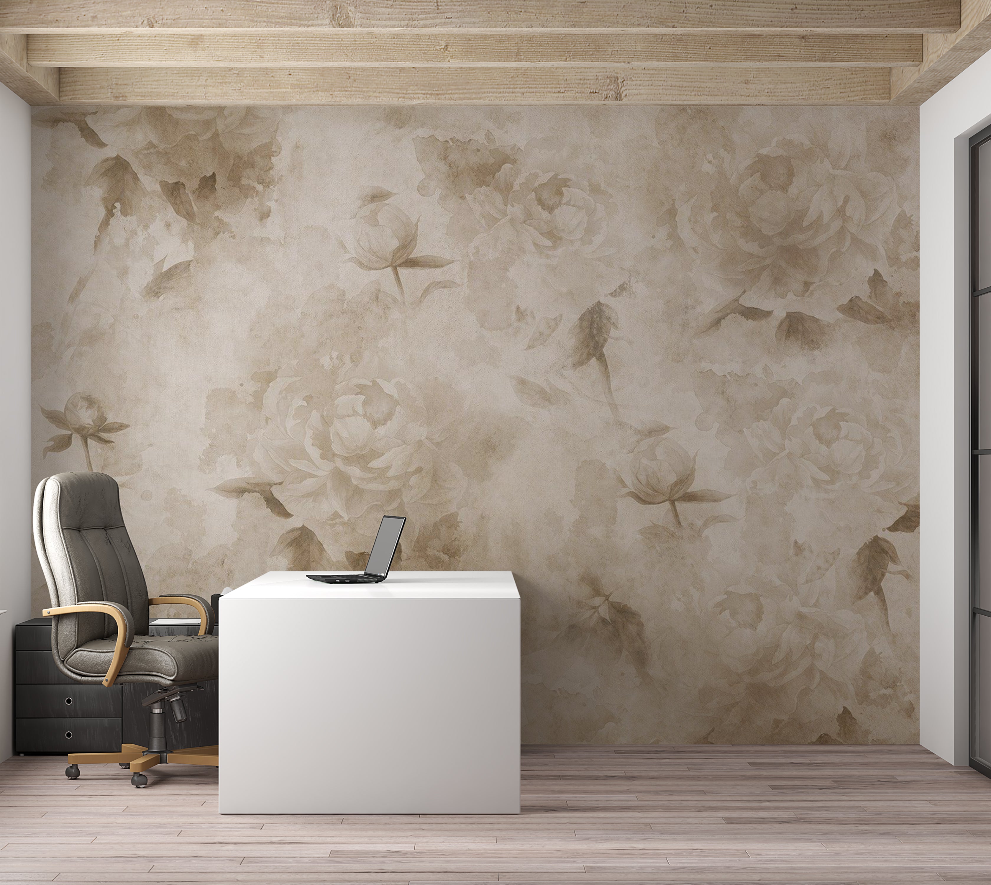 Floral Wallpaper Wall Mural - Vintage Nature 39"Wx27"H / Standard