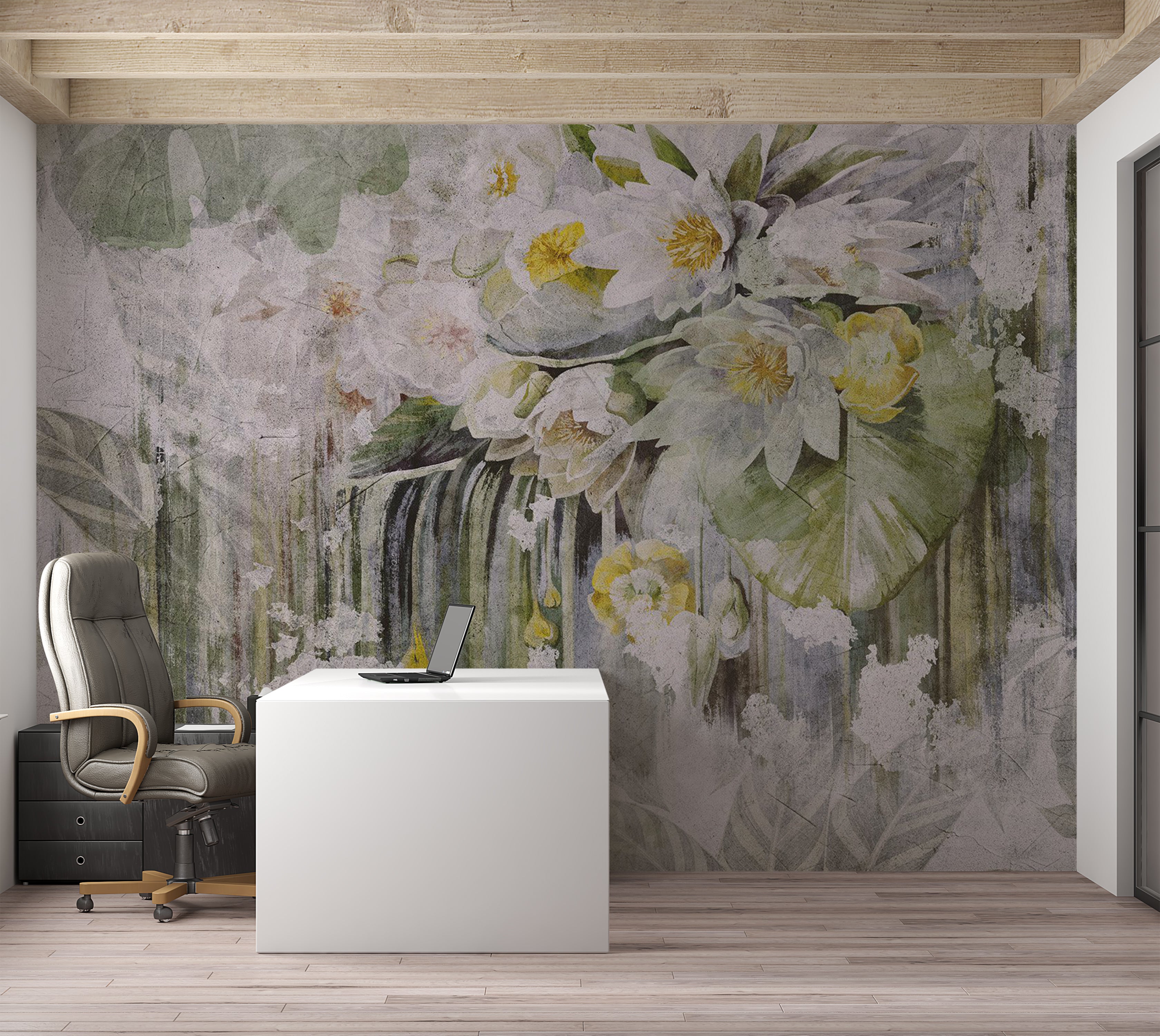 Floral Wallpaper Wall Mural - Wild Moment 39"Wx27"H / Standard