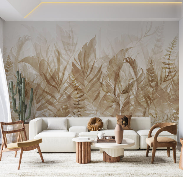 Peel & Stick Botanical Wall Mural - Magic Grove Brown 38"Wx27"H