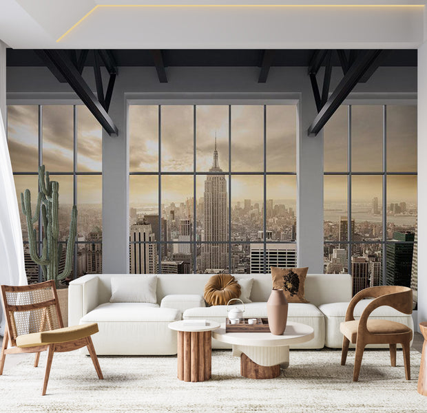 Peel & Stick Wall Mural - Clouds over New York City 38"Wx27"H