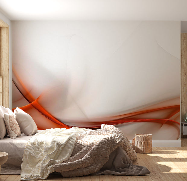 Abstract Wallpaper Wall Mural - Elegant Orange Design 118"Wx90"H