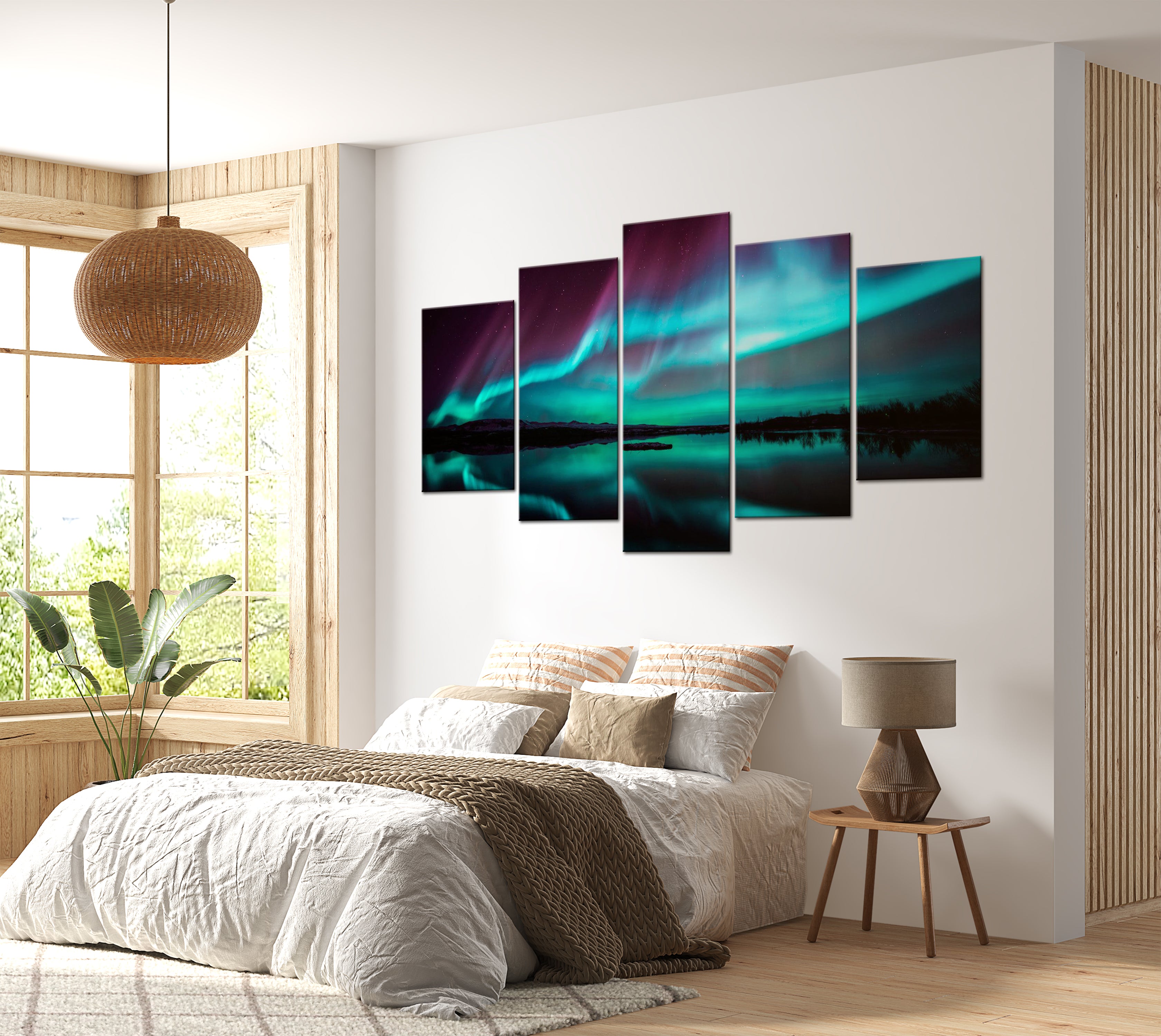 Stretched Canvas Landscape Art - Night Light 40"Wx20"H