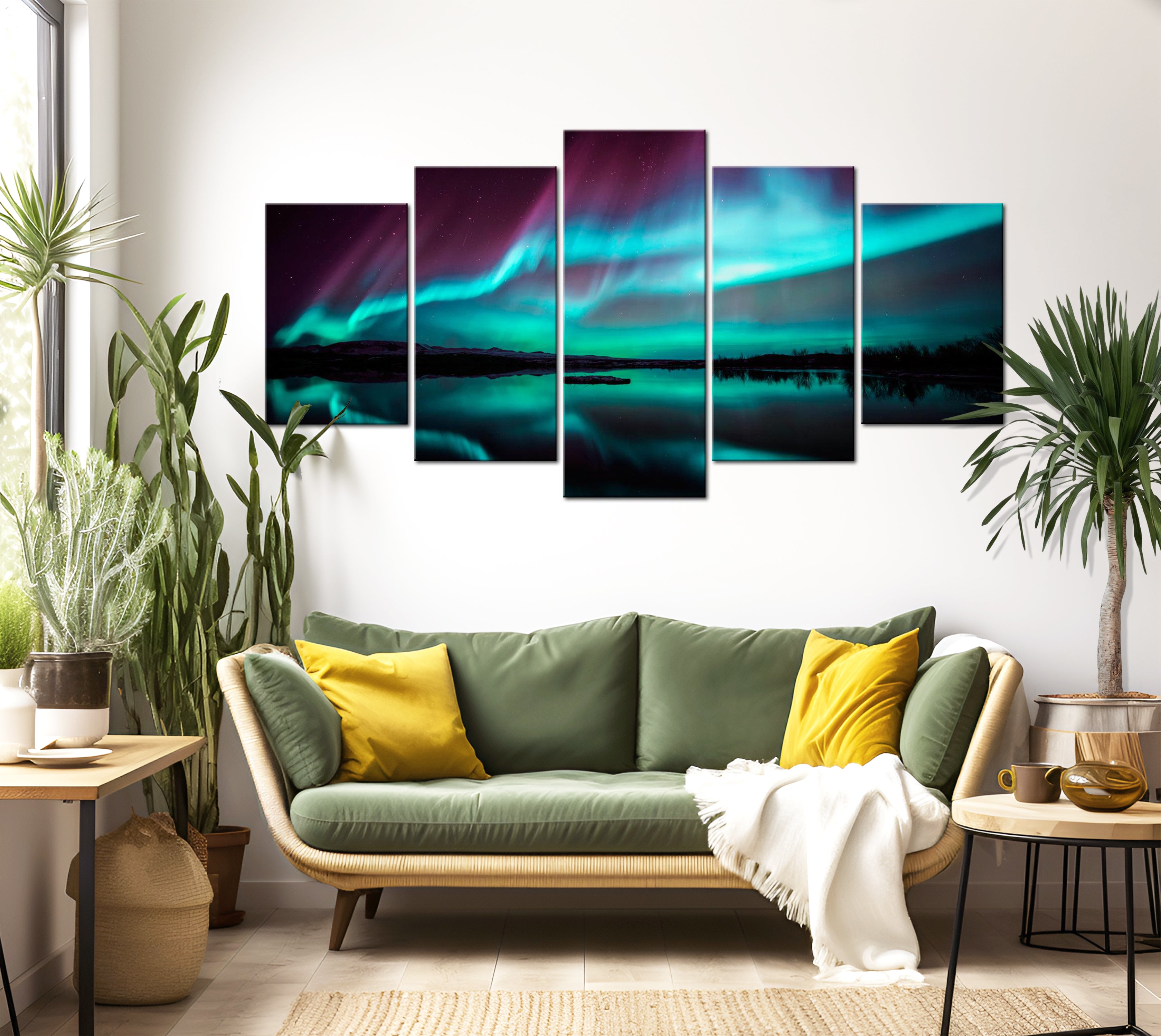 Stretched Canvas Landscape Art - Night Light 40"Wx20"H