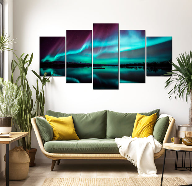 Stretched Canvas Landscape Art - Night Light 40"Wx20"H