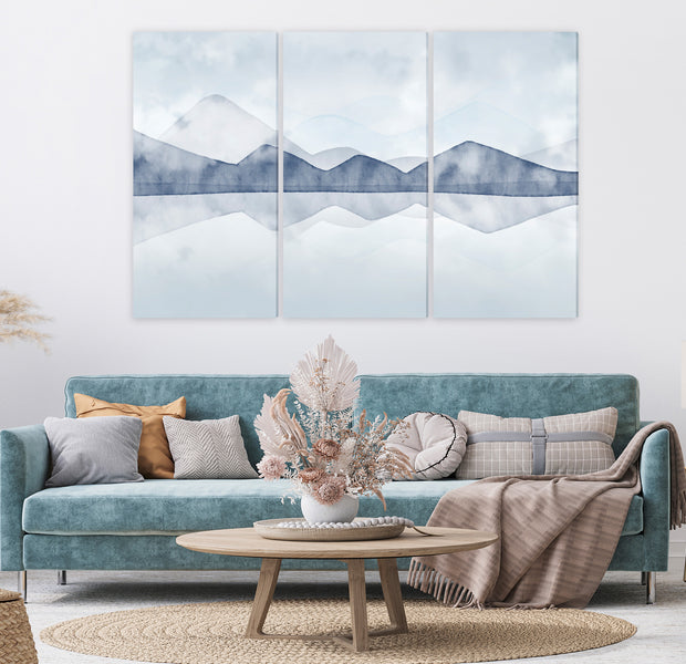 Landscape Canvas Wall Art - Mountain Lake - 3 Pieces