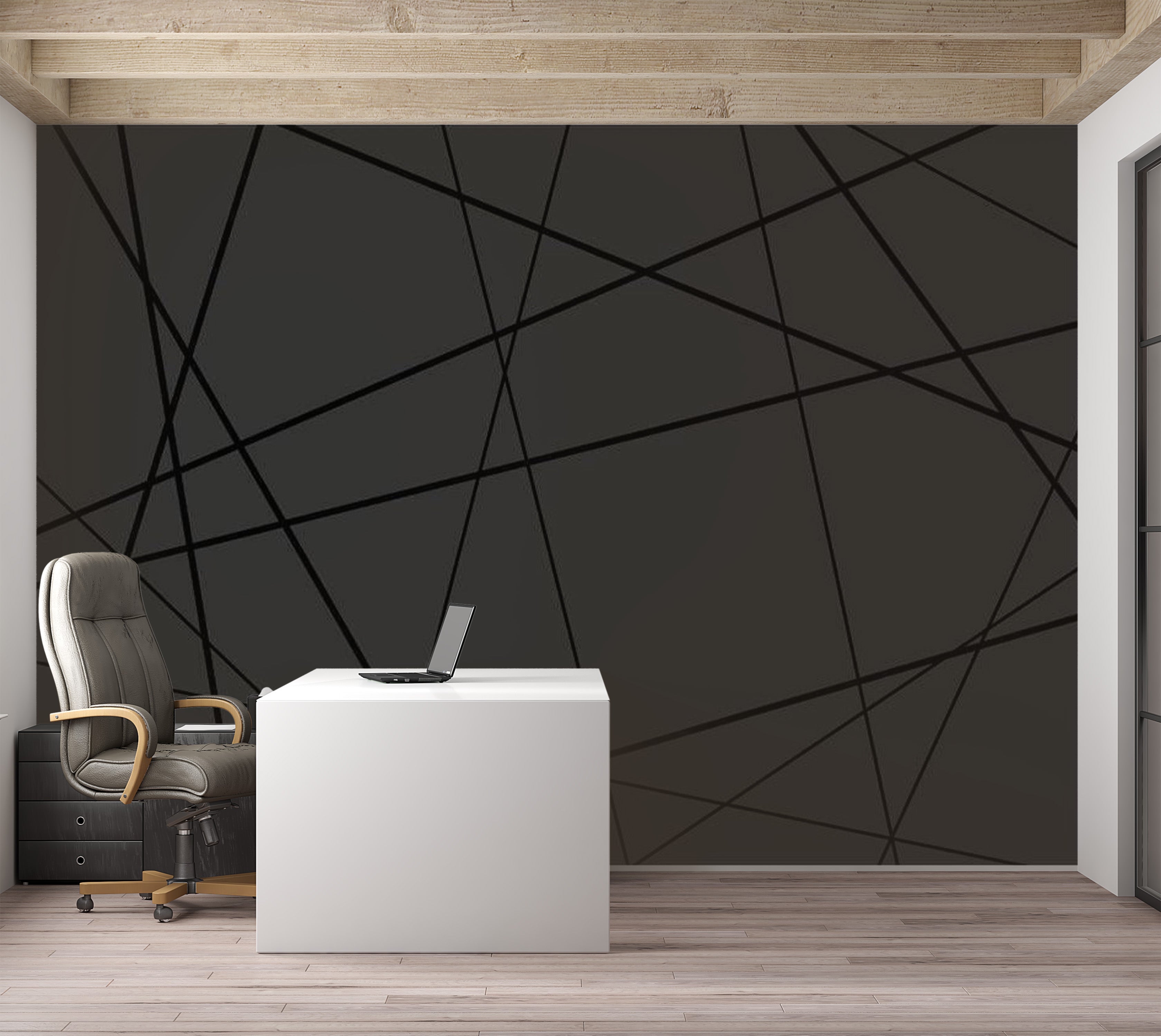 Abstract Wallpaper Wall Mural - Dark Intersection 39"Wx27"H