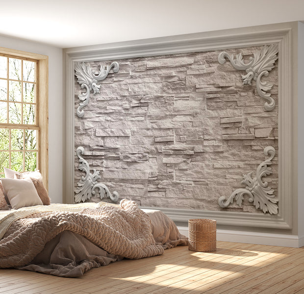 Background & Patterns Wallpaper Wall Mural - Brick In A Frame Beige 39"Wx27"H