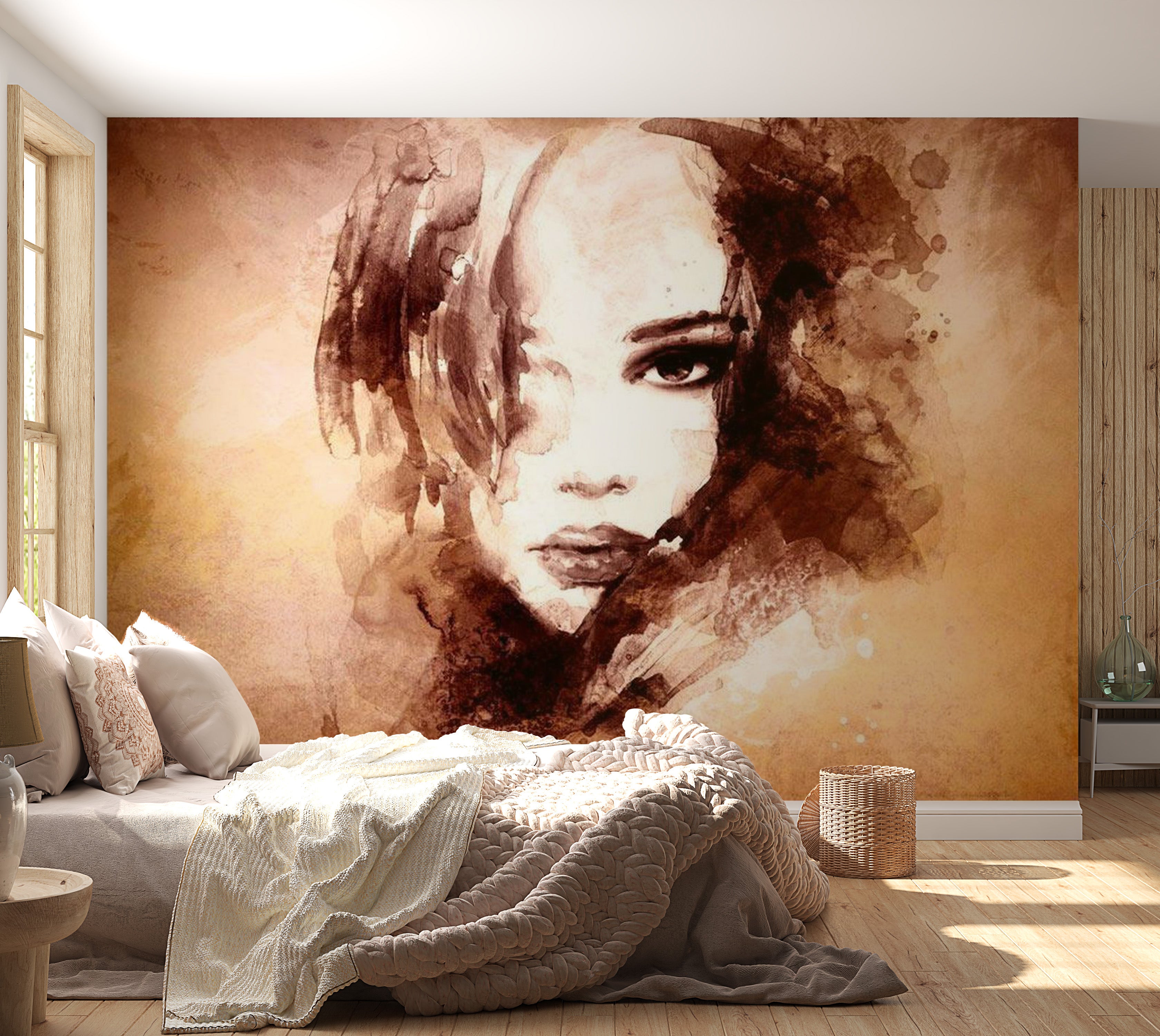 Abstract Wallpaper Wall Mural - Dream Girl 39"Wx27"H