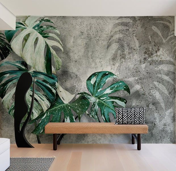 Peel & Stick Botanical Wall Mural - Modern Monstera 38"Wx27"H