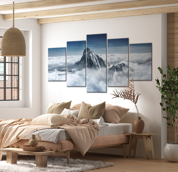 Stretched Canvas Landscape Art - A Peak Rising Above The Clouds 40"Wx20"H