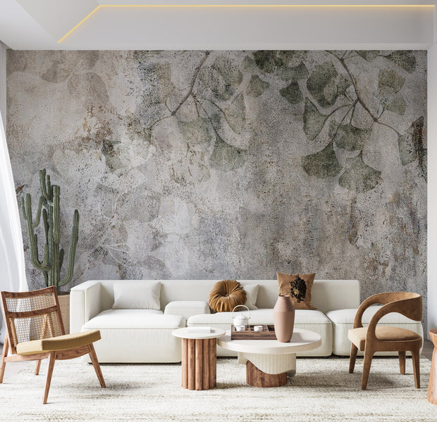 Botanical Wallpaper Wall Mural - Jurassic Ginkgo 39"Wx27"H / Standard