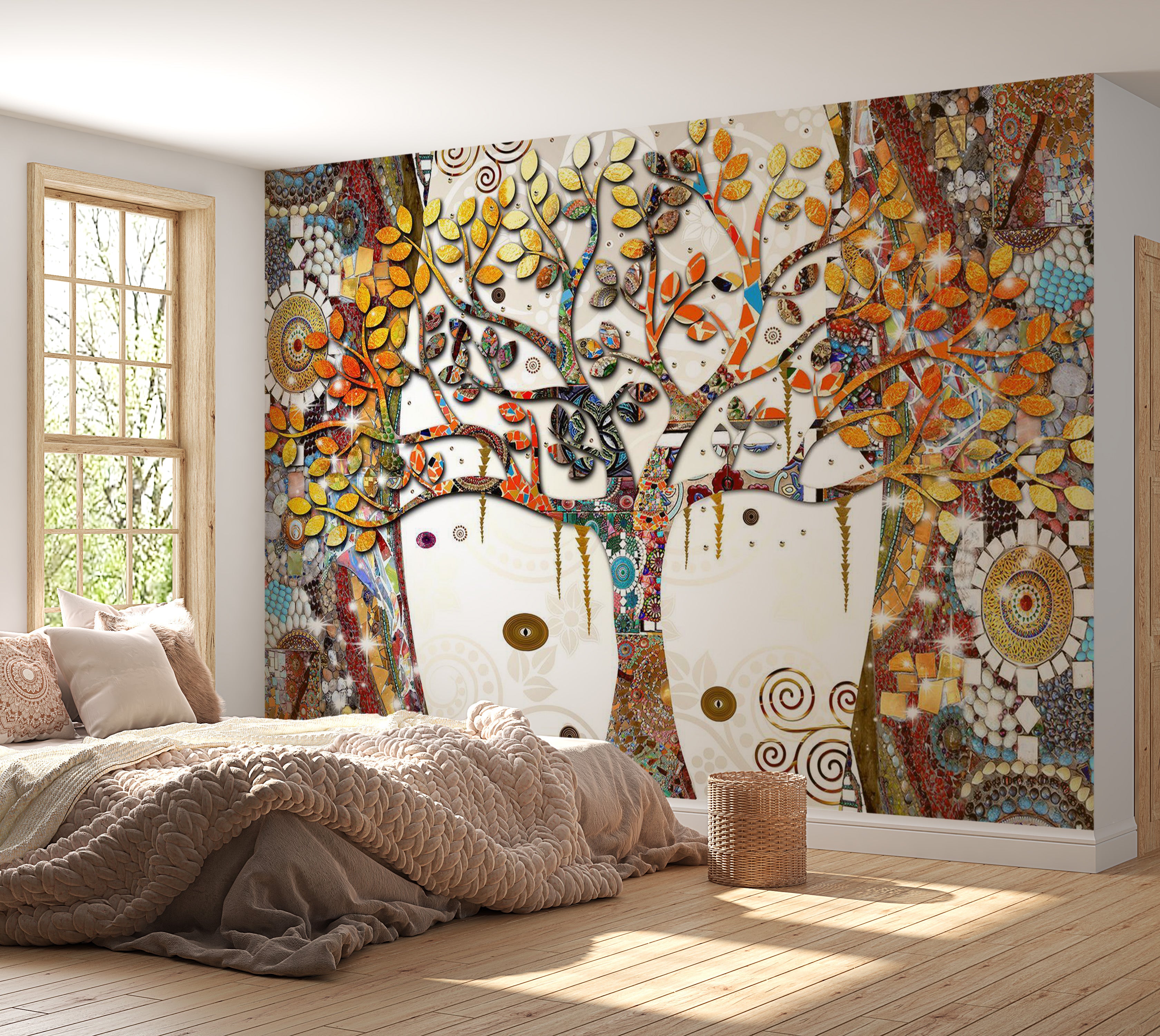 Abstract Wallpaper Wall Mural - Decorated Tree 39"Wx27"H