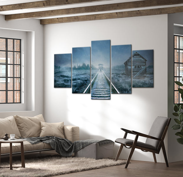 Stretched Canvas Landscape Art - The Last Station 40"Wx20"H