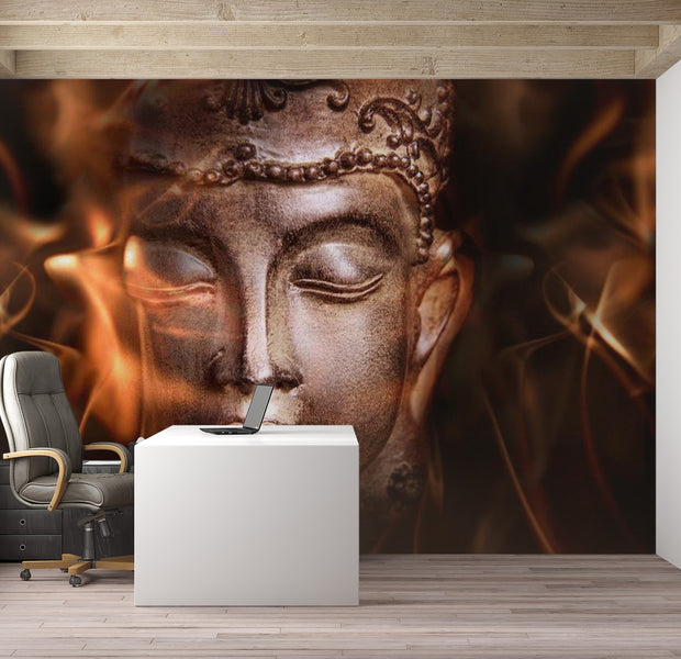 Zen Wallpaper Wall Mural - Buddha Closeup 118"Wx90"H