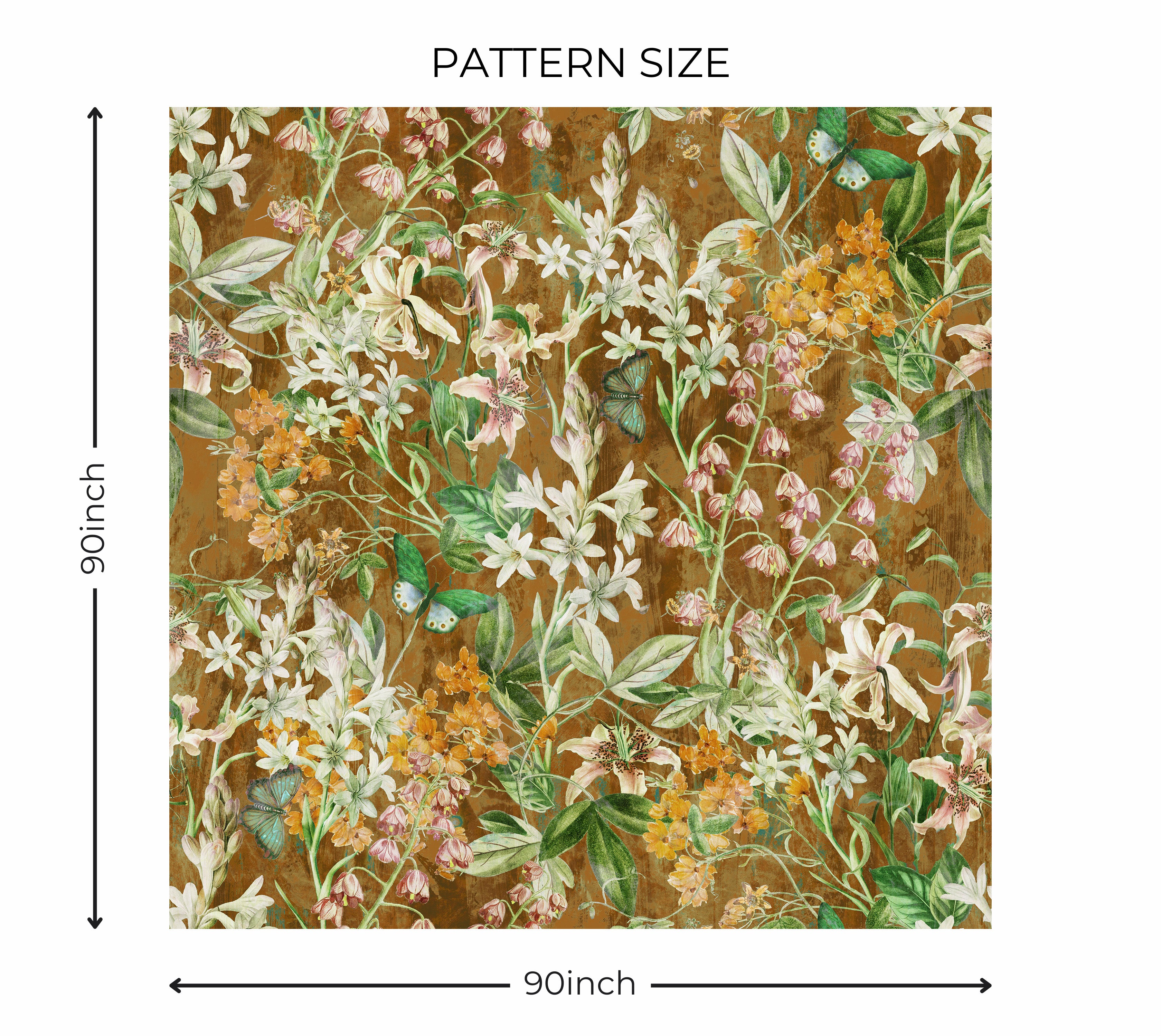 Premium Wallpaper Wall Mural - Spring Garden Brown